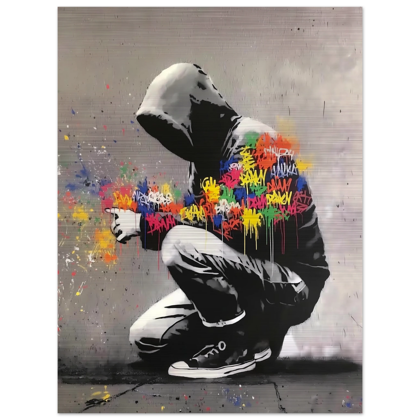 Le Graffeur — tableau aluminium — vue 2 — art mural STNCL