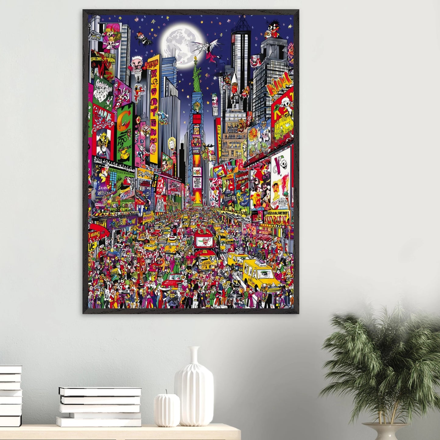 Times Square en Fête — tableau encadre bois — vue 16 — art mural STNCL