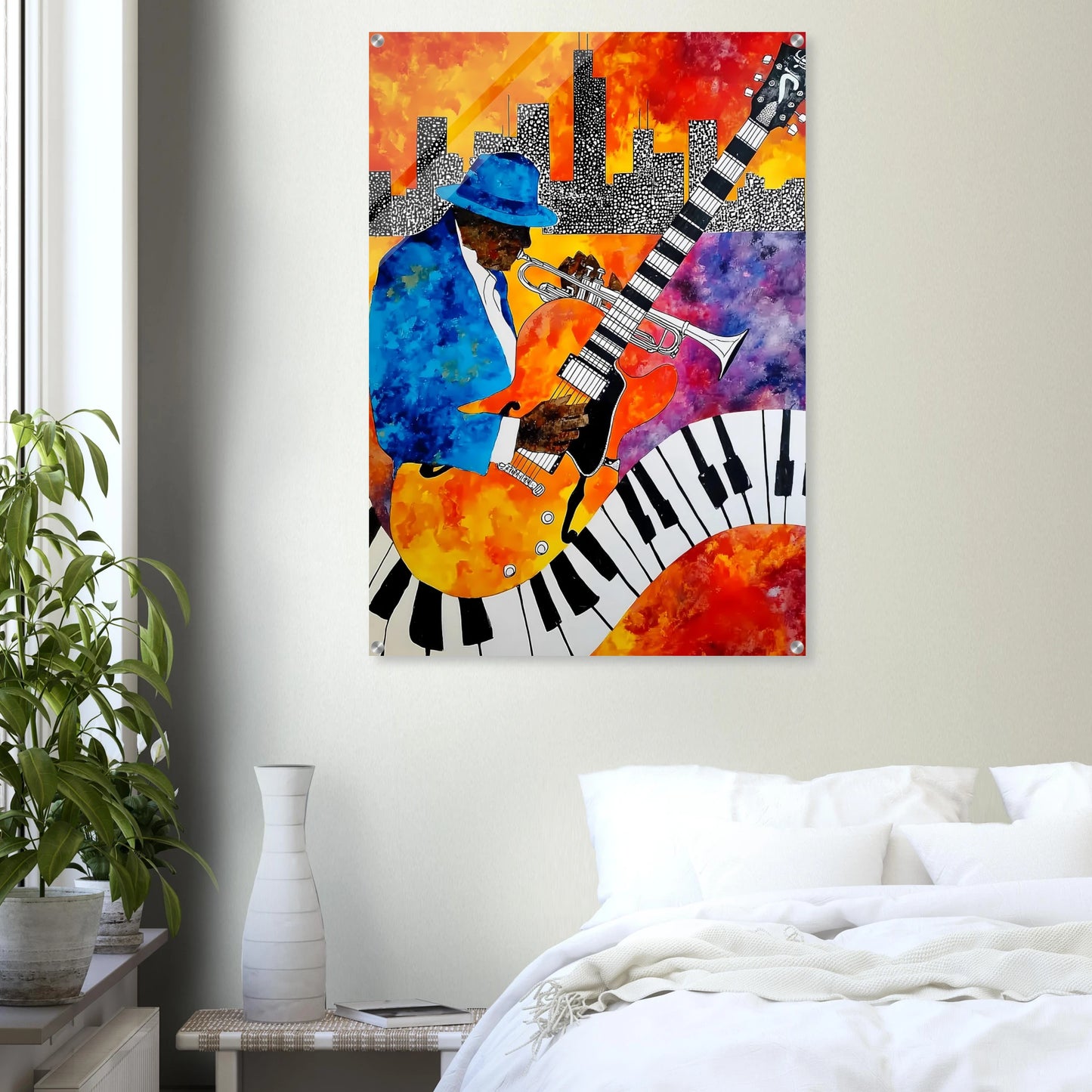 Blues en Ville — tableau plexiglas — vue 7 — art mural STNCL