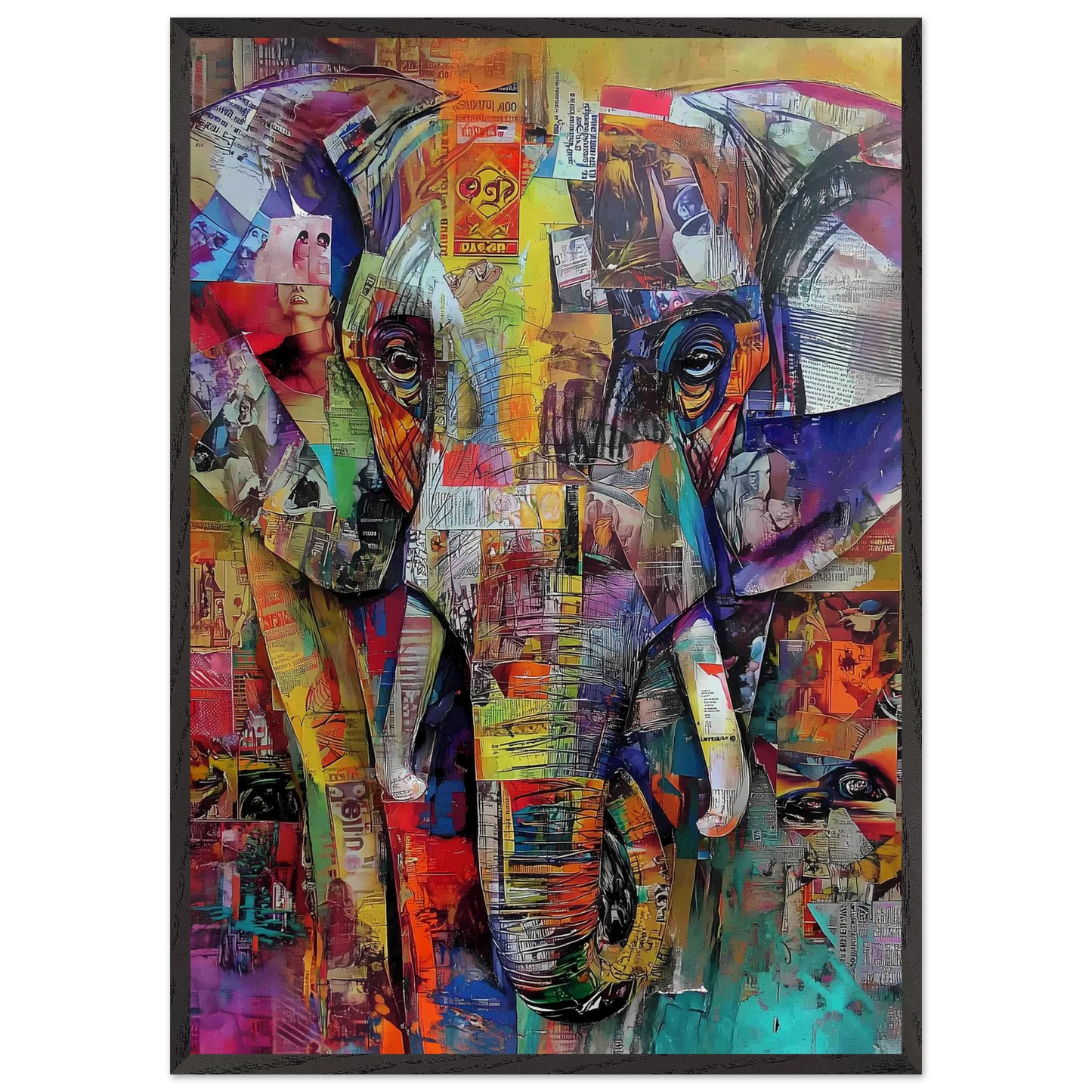Éléphant de Papier — tableau encadré bois — art mural STNCL
