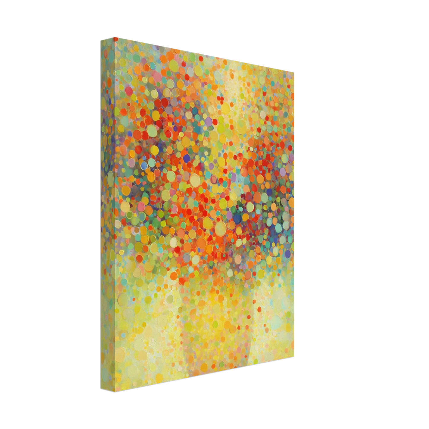 Floraison Pointilliste — tableau sur toile — vue 4 — art mural STNCL