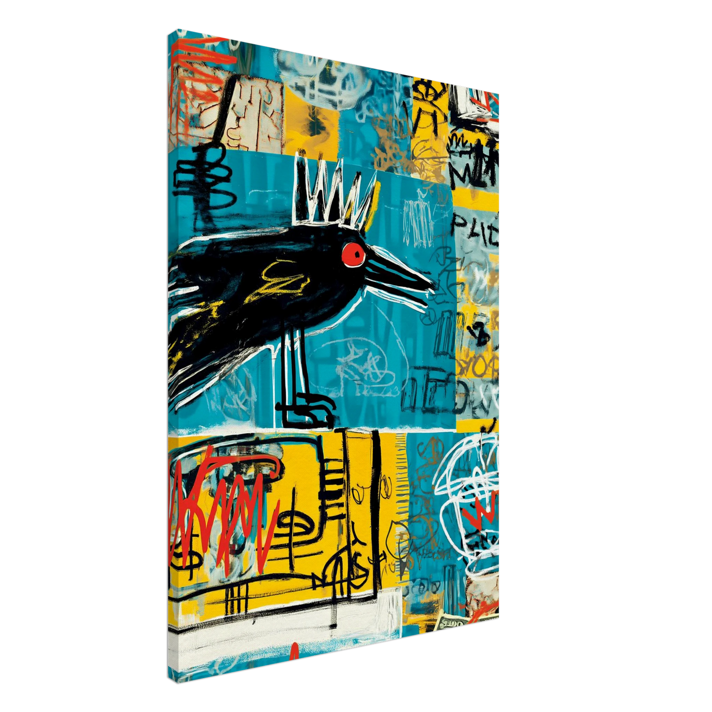 Corbeau Couronné — tableau sur toile — art mural STNCL