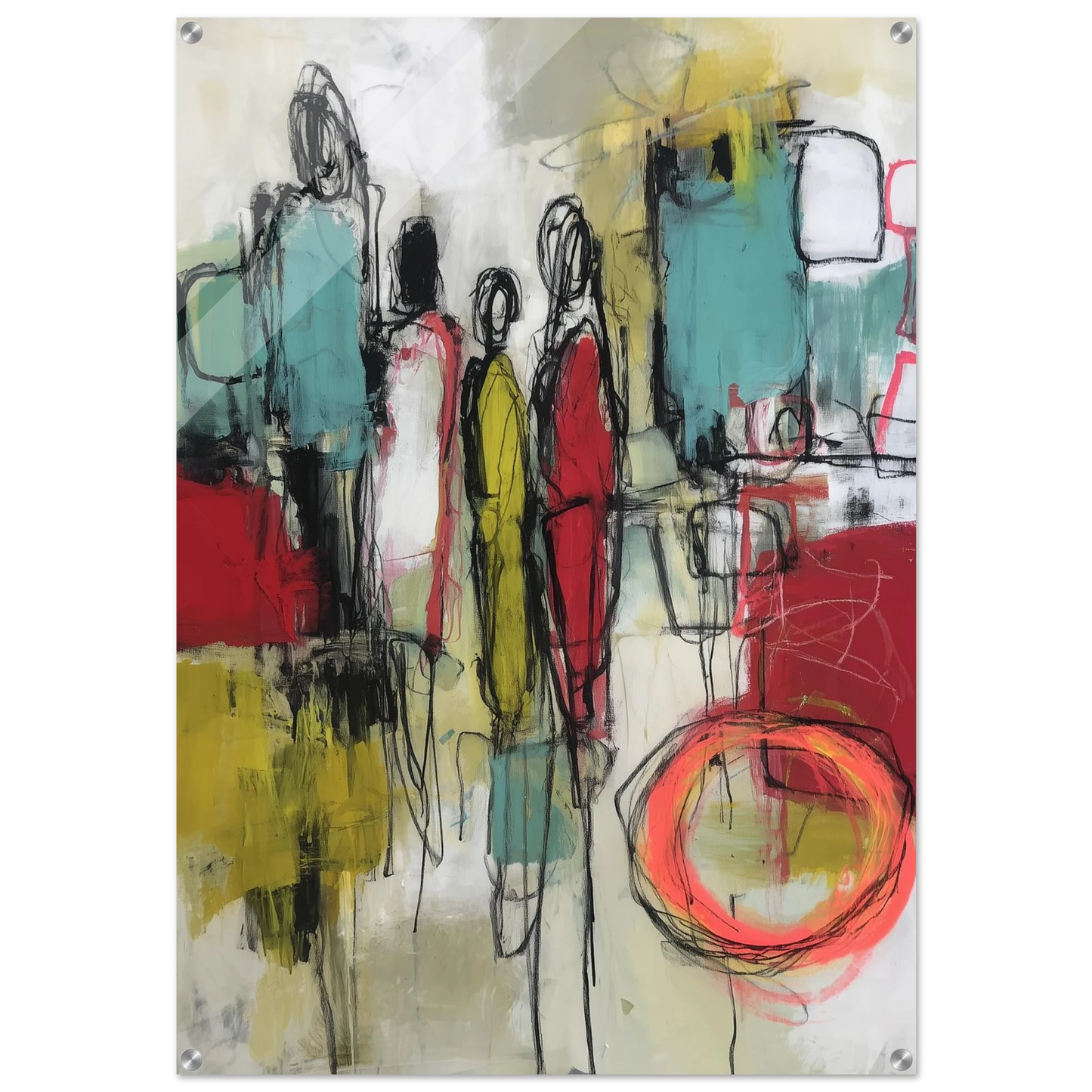 Silhouettes en Mouvement Urbain — tableau plexiglas — art mural STNCL