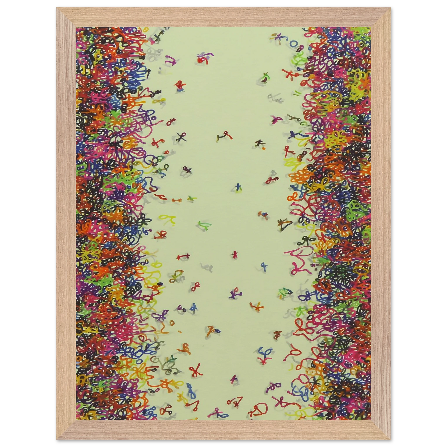 Nuée de Signes — tableau encadre bois — vue 12 — art mural STNCL