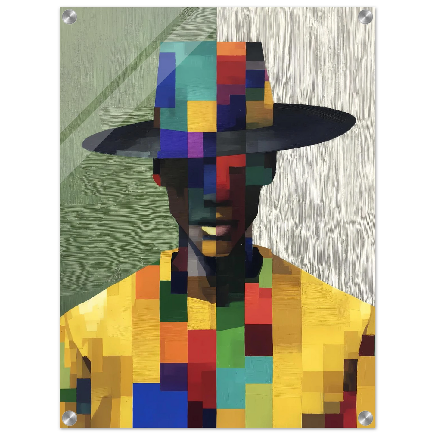 Portrait en Mosaïque — tableau plexiglas — vue 4 — art mural STNCL