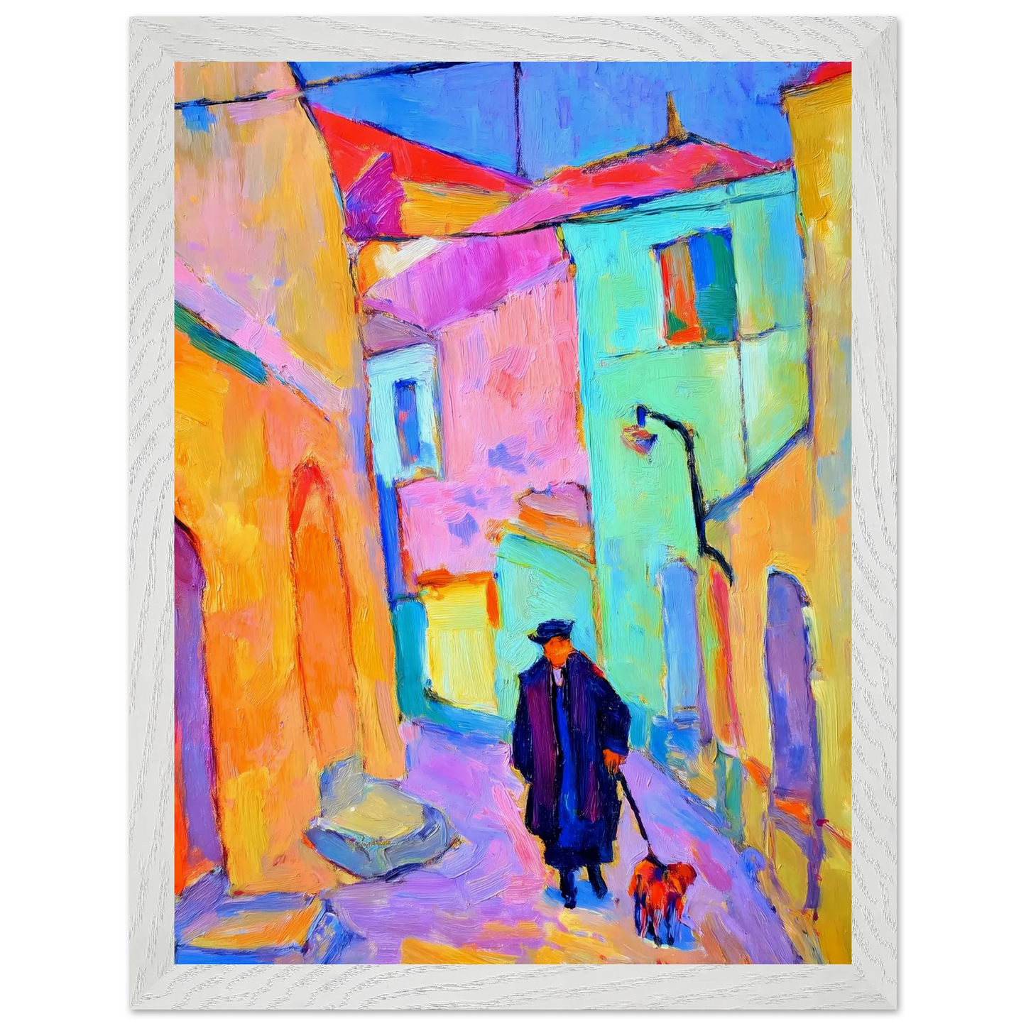 Le Promeneur en Bleu — tableau encadré bois — vue 9 — art mural STNCL