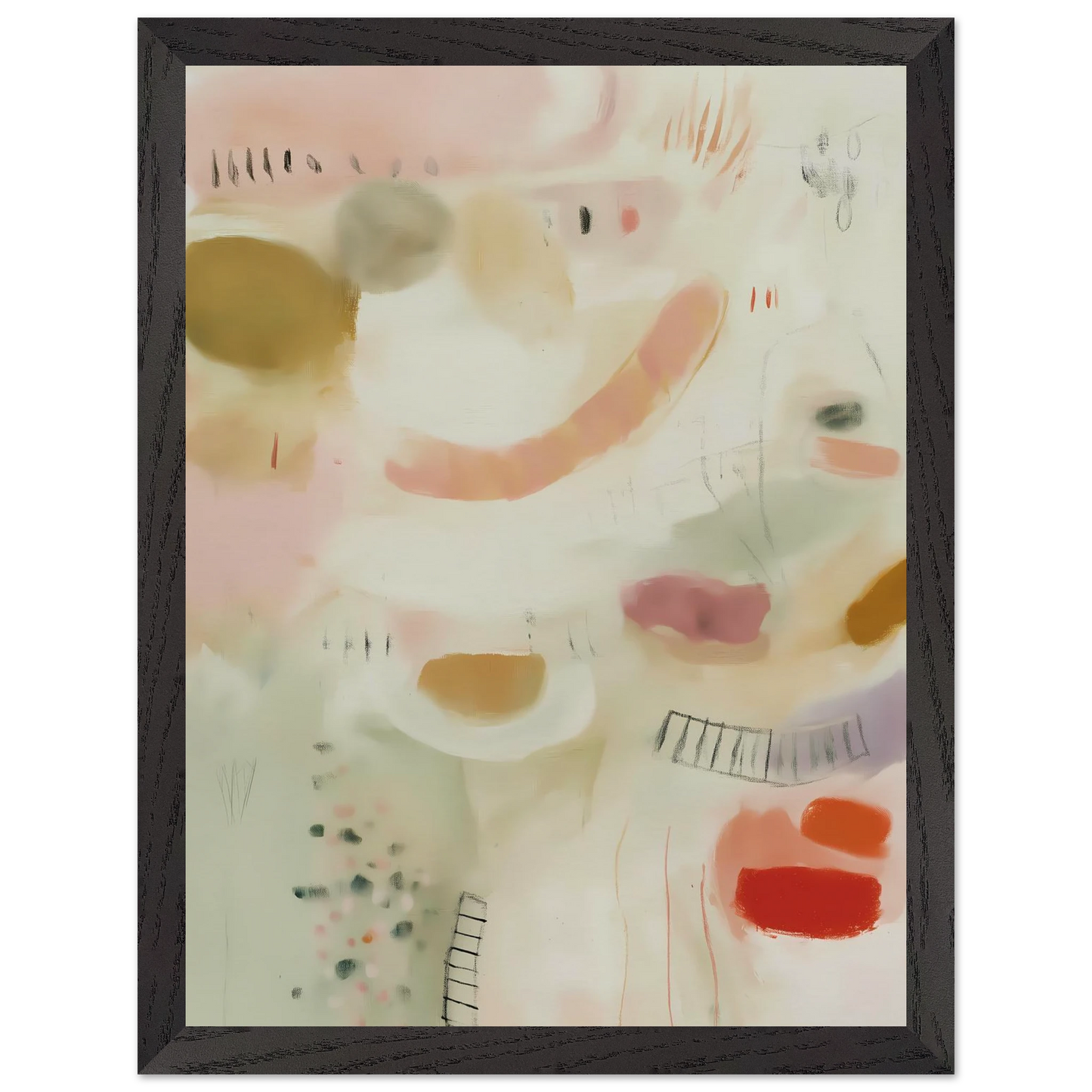 Murmures Pastel — tableau encadré bois — vue 4 — art mural STNCL