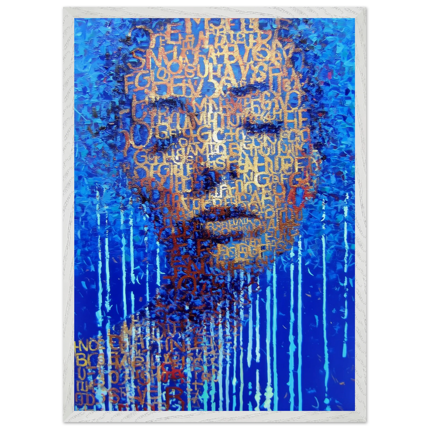 Visage de Lettres — tableau encadre bois — vue 11 — art mural STNCL