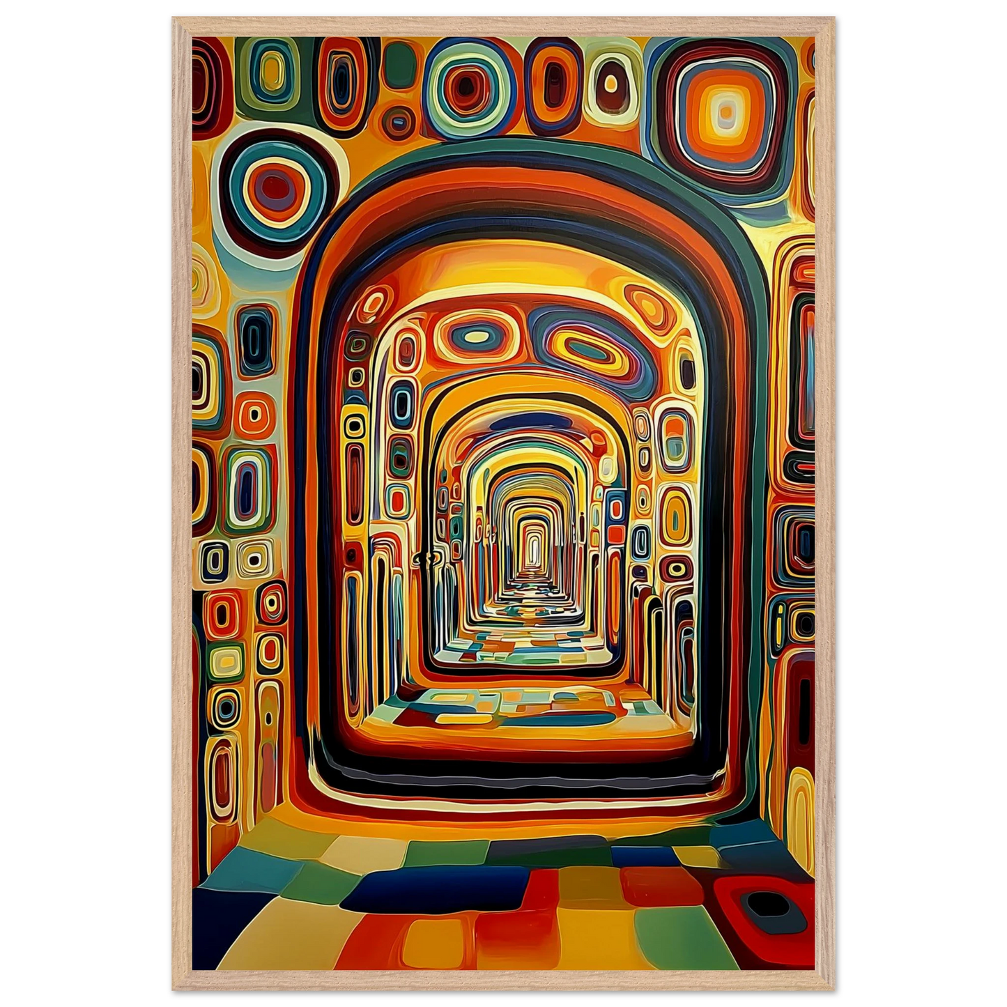 Enfilade Sans Fin — tableau encadré bois — vue 14 — art mural STNCL
