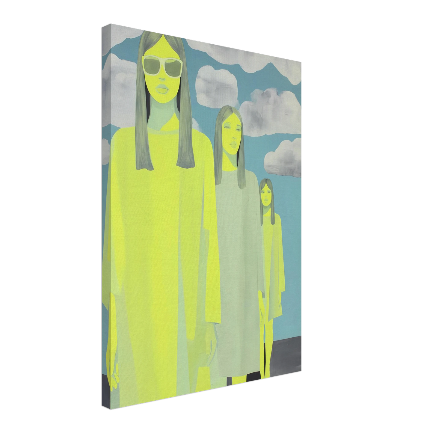 Les Trois Silhouettes — tableau sur toile — vue 3 — art mural STNCL