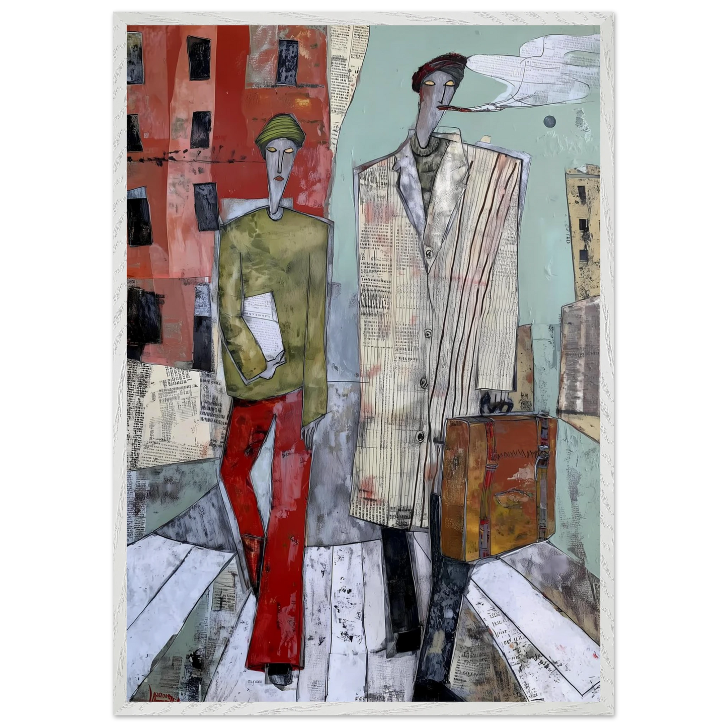 Les Voyageurs — tableau encadré bois — vue 5 — art mural STNCL