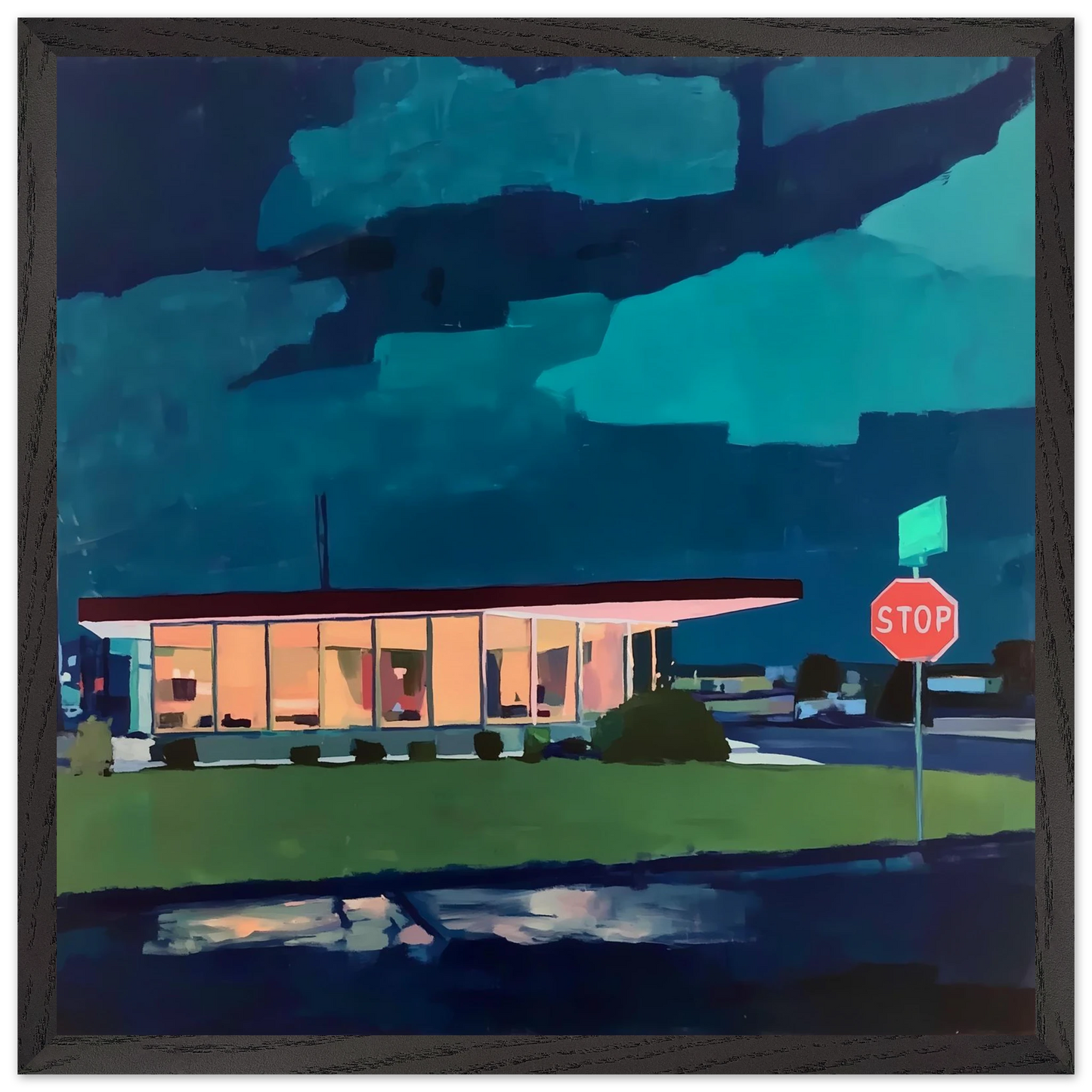 Lumière sur la Route — tableau encadré bois — vue 8 — art mural STNCL