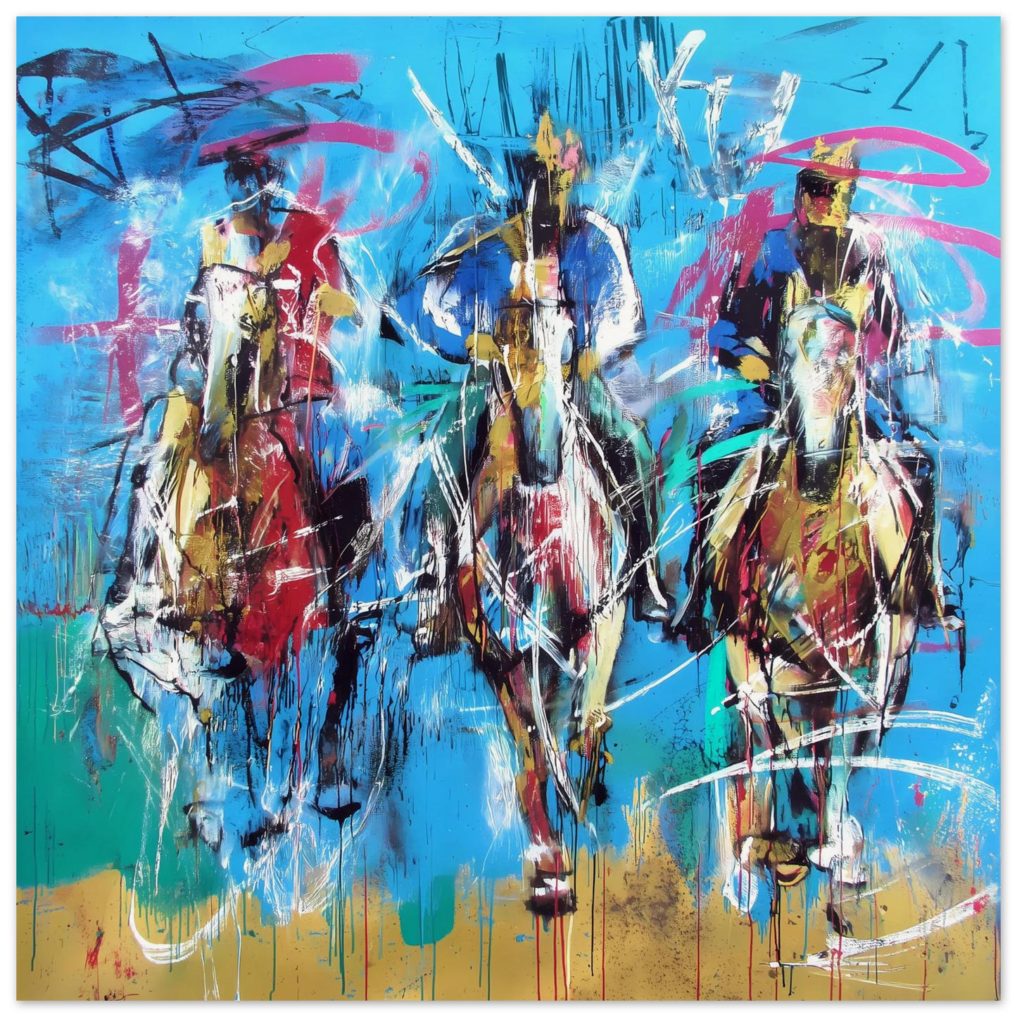 Trois Cavaliers — affiche d'art — vue 5 — art mural STNCL