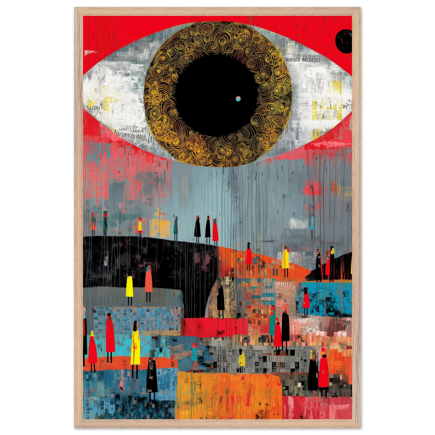 L'Oeil et la Foule — tableau encadre bois — vue 14 — art mural STNCL