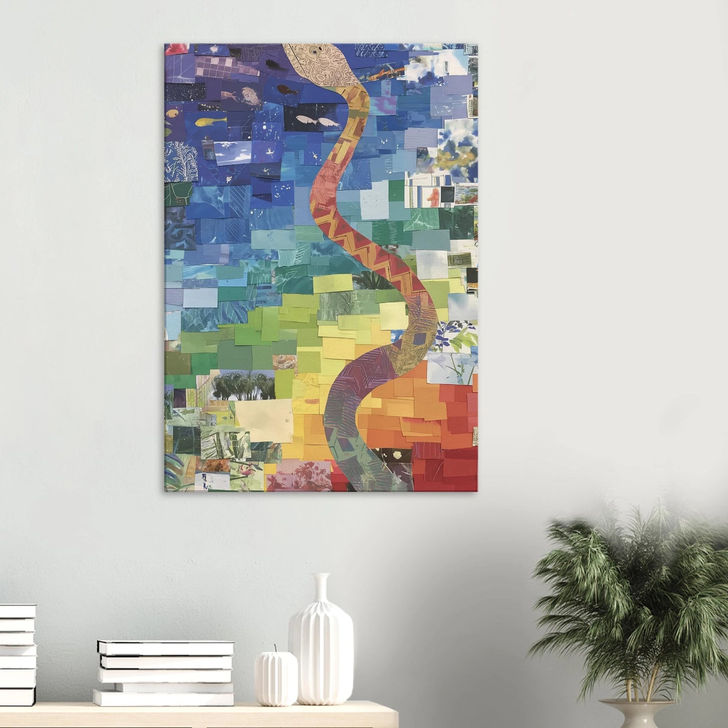 Serpent des Saisons — tableau sur toile — vue 6 — art mural STNCL