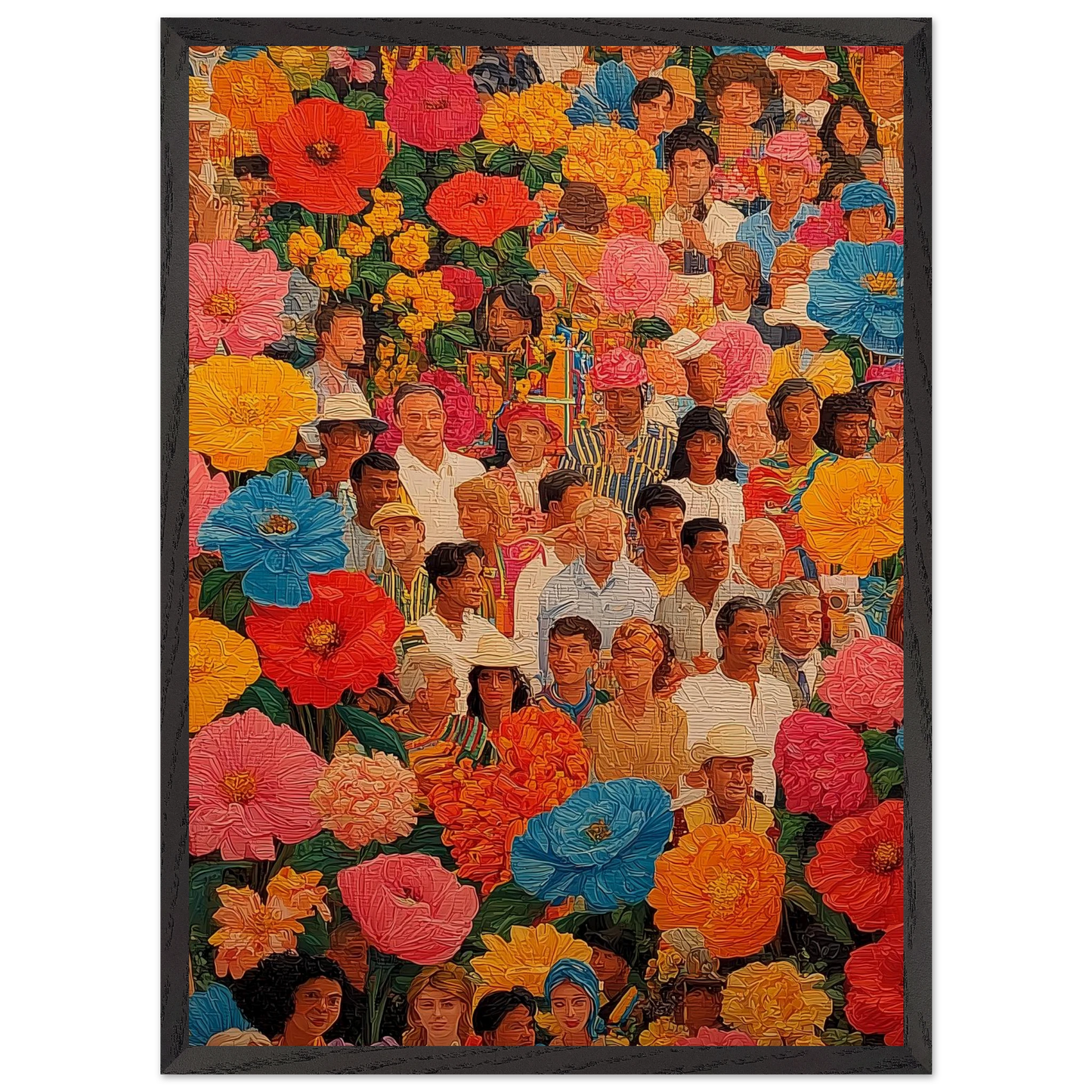 Jardin des Visages — tableau encadré bois — vue 10 — art mural STNCL