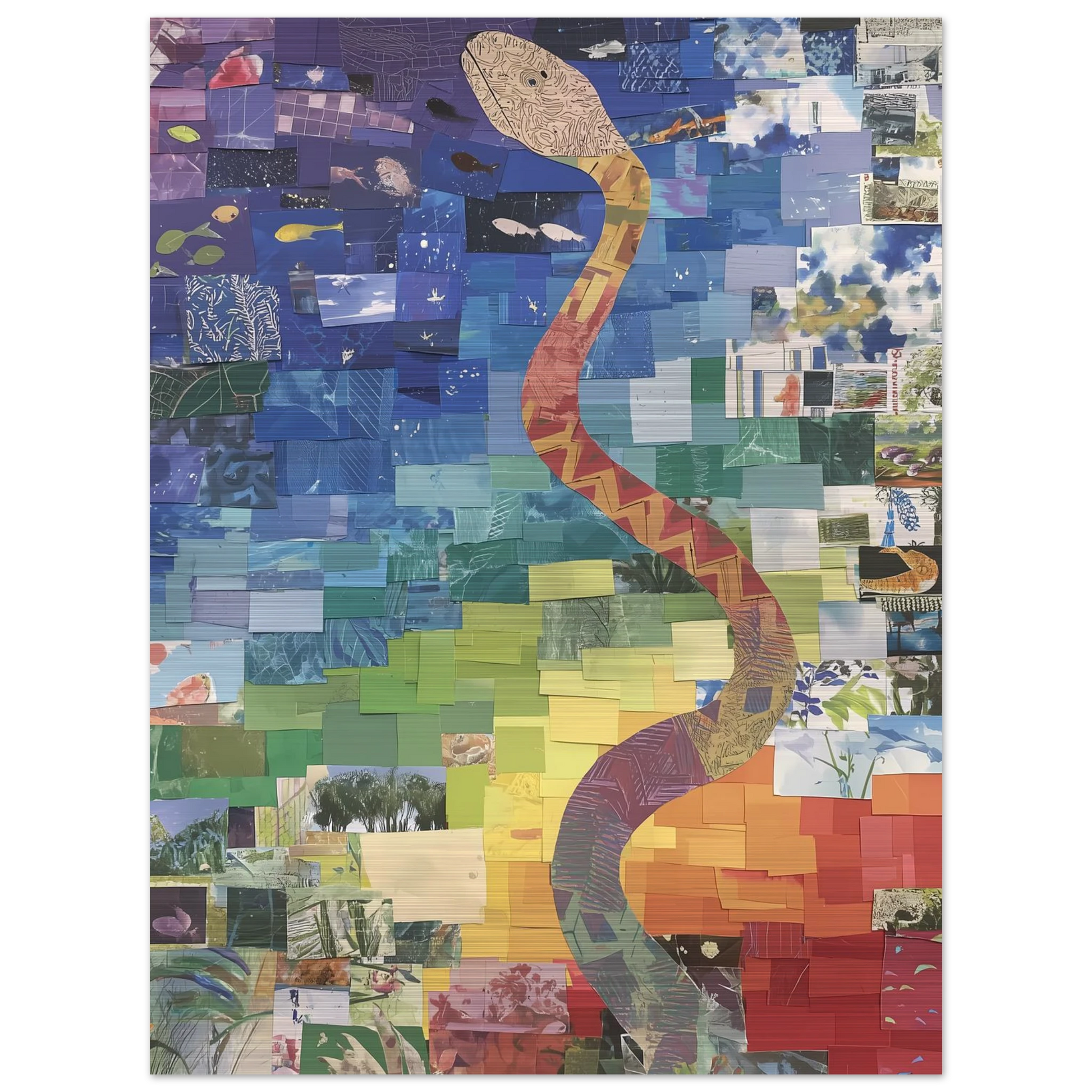 Serpent des Saisons — tableau aluminium — vue 5 — art mural STNCL