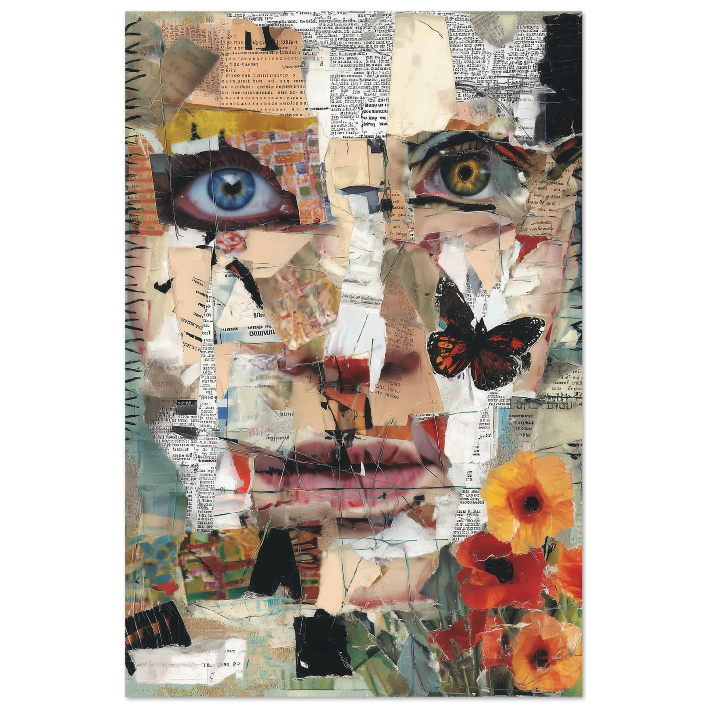 Le Visage de Papier — affiche d'art — vue 4 — art mural STNCL