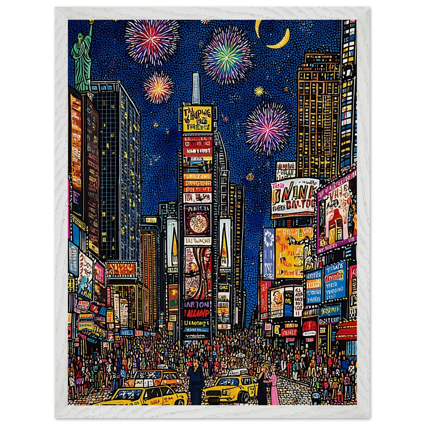 New York en Fête — tableau encadre bois — vue 8 — art mural STNCL