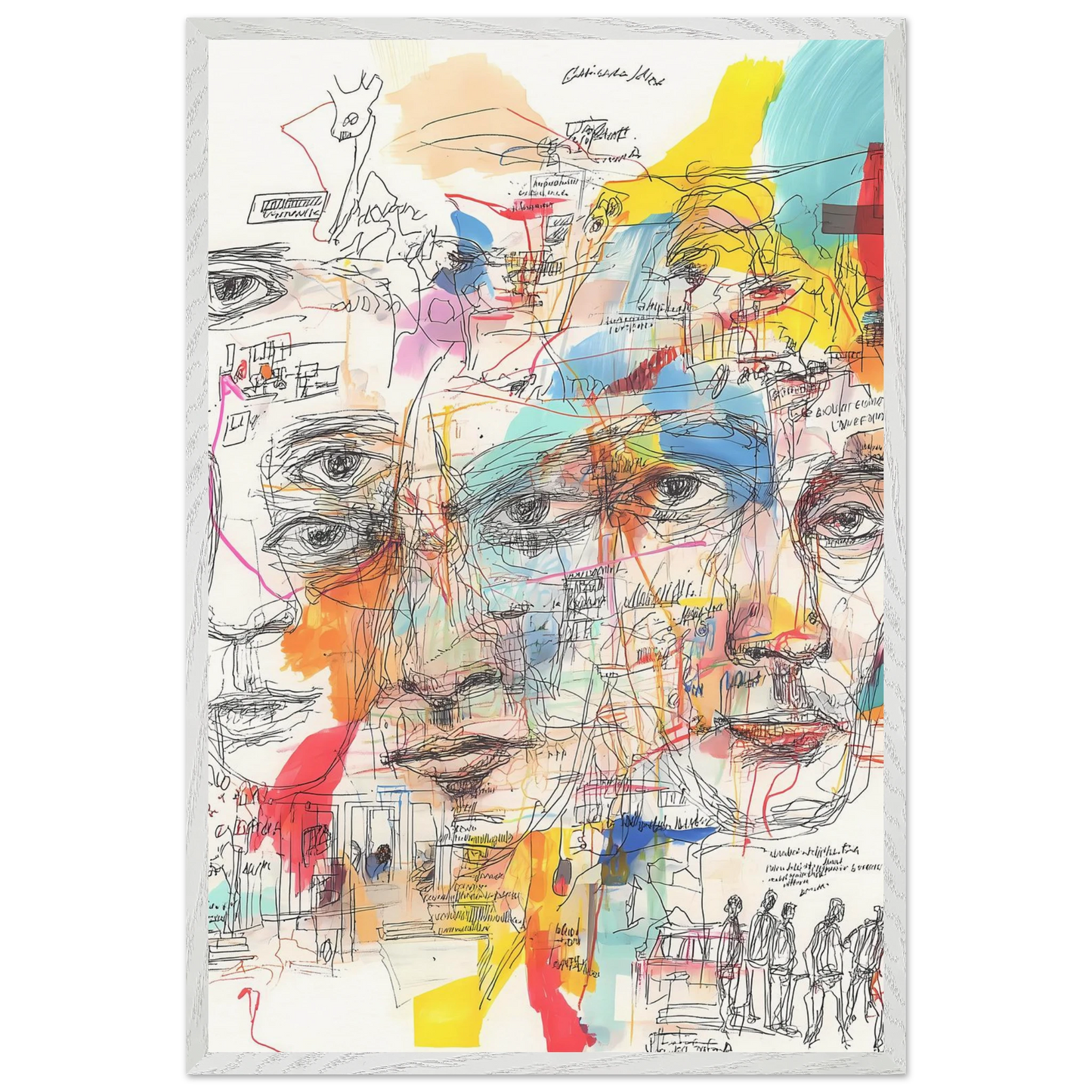 Carnet de Visages — tableau encadré bois — vue 7 — art mural STNCL