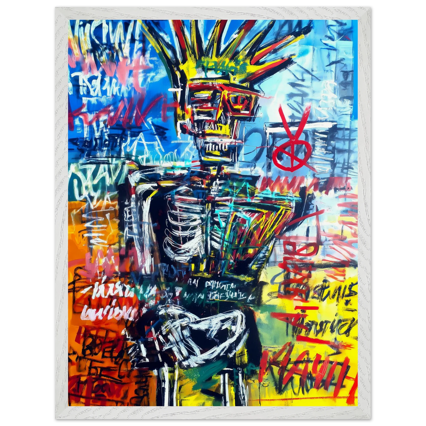 Roi Squelette — tableau encadre bois — vue 8 — art mural STNCL