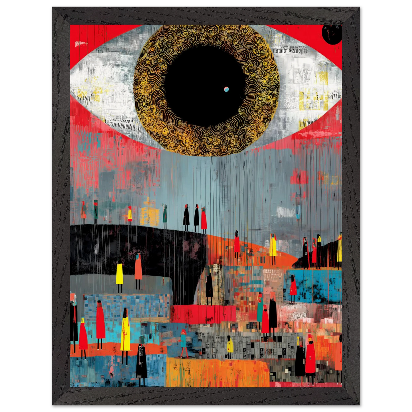L'Oeil et la Foule — tableau encadre bois — vue 4 — art mural STNCL