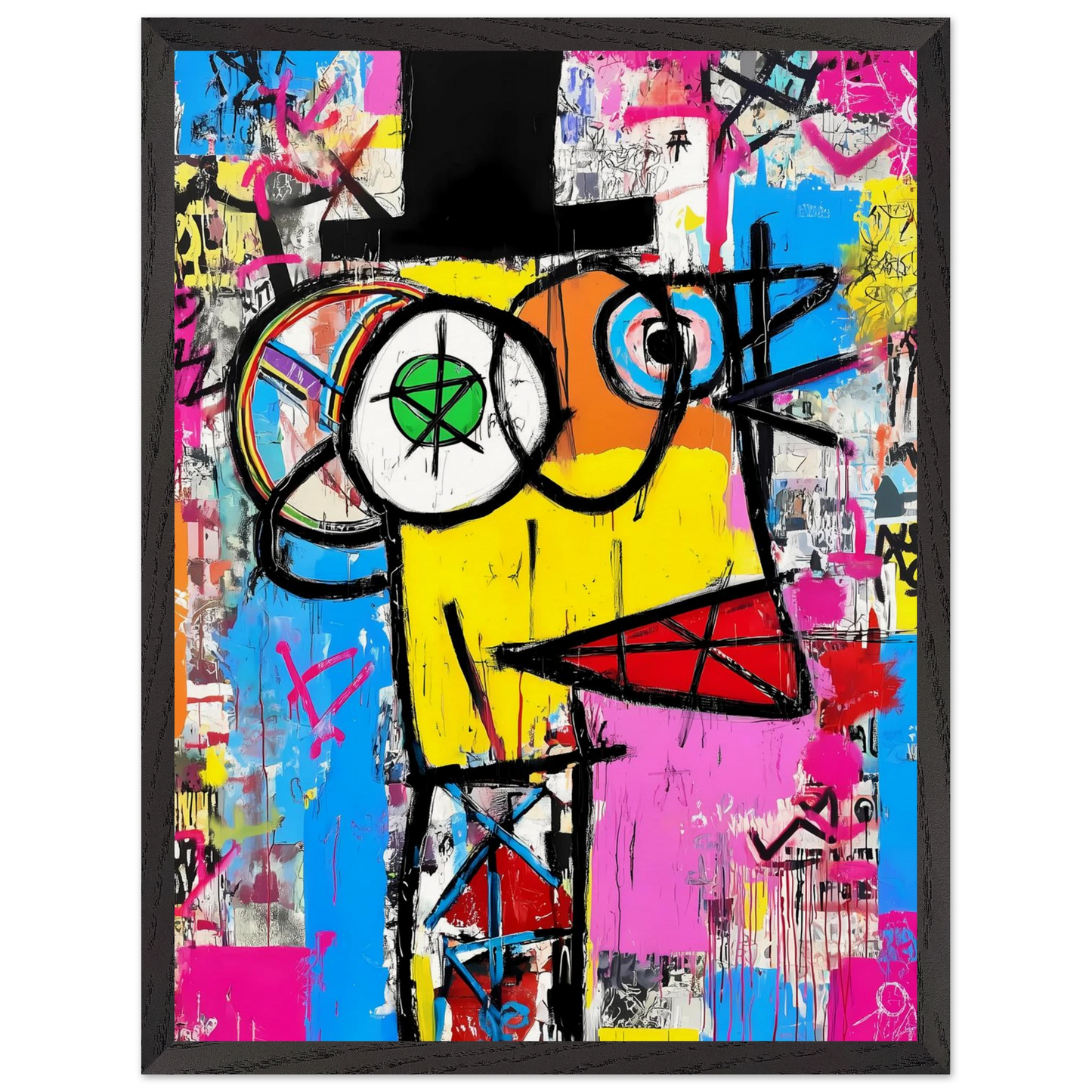 L'Homme au Chapeau Noir — tableau encadré bois — vue 15 — art mural STNCL