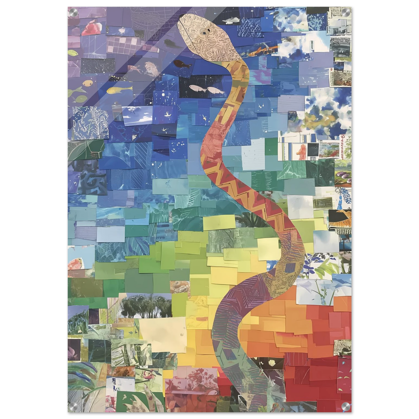 Serpent des Saisons — tableau plexiglas — art mural STNCL