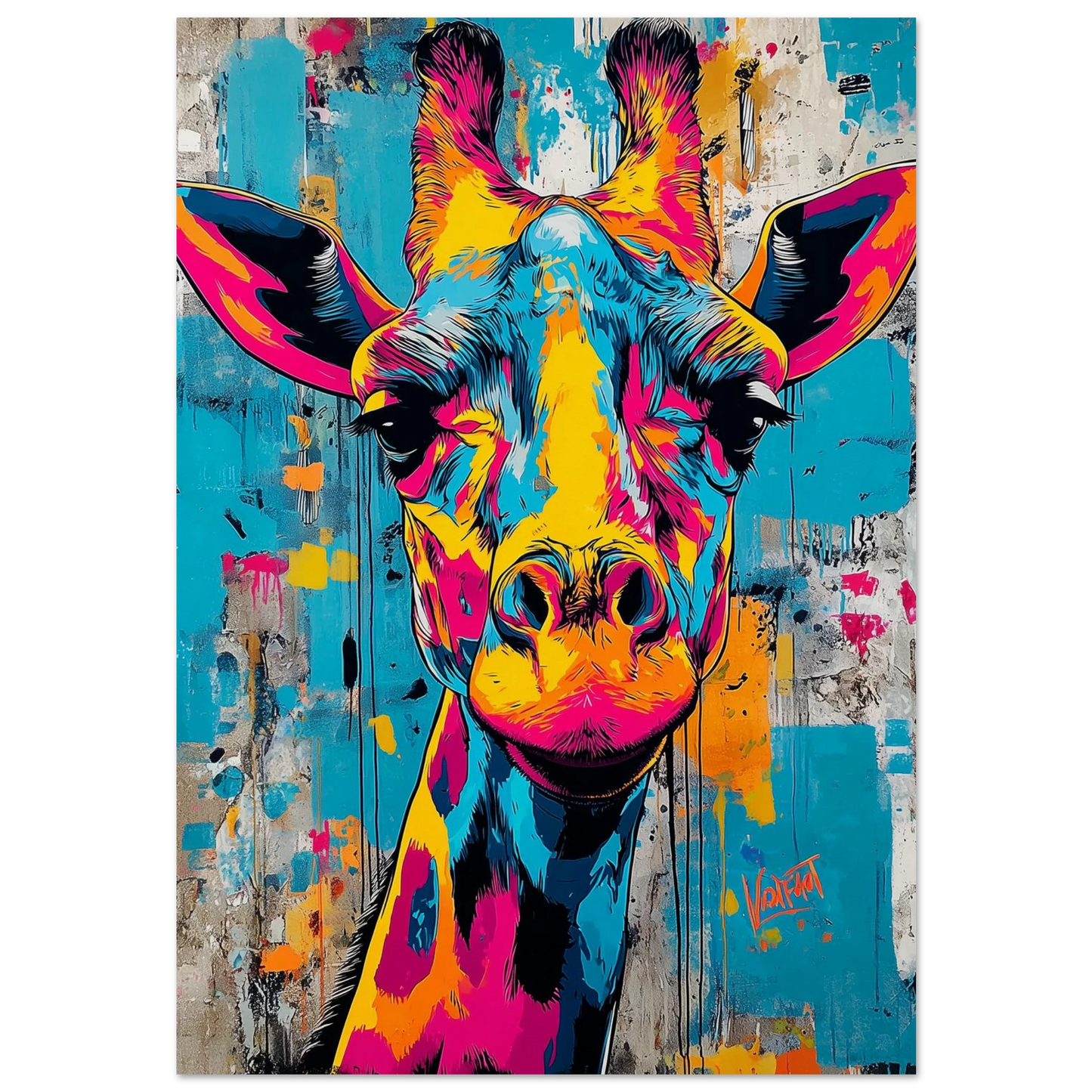 Girafe aux Mille Couleurs — affiche d'art — art mural STNCL