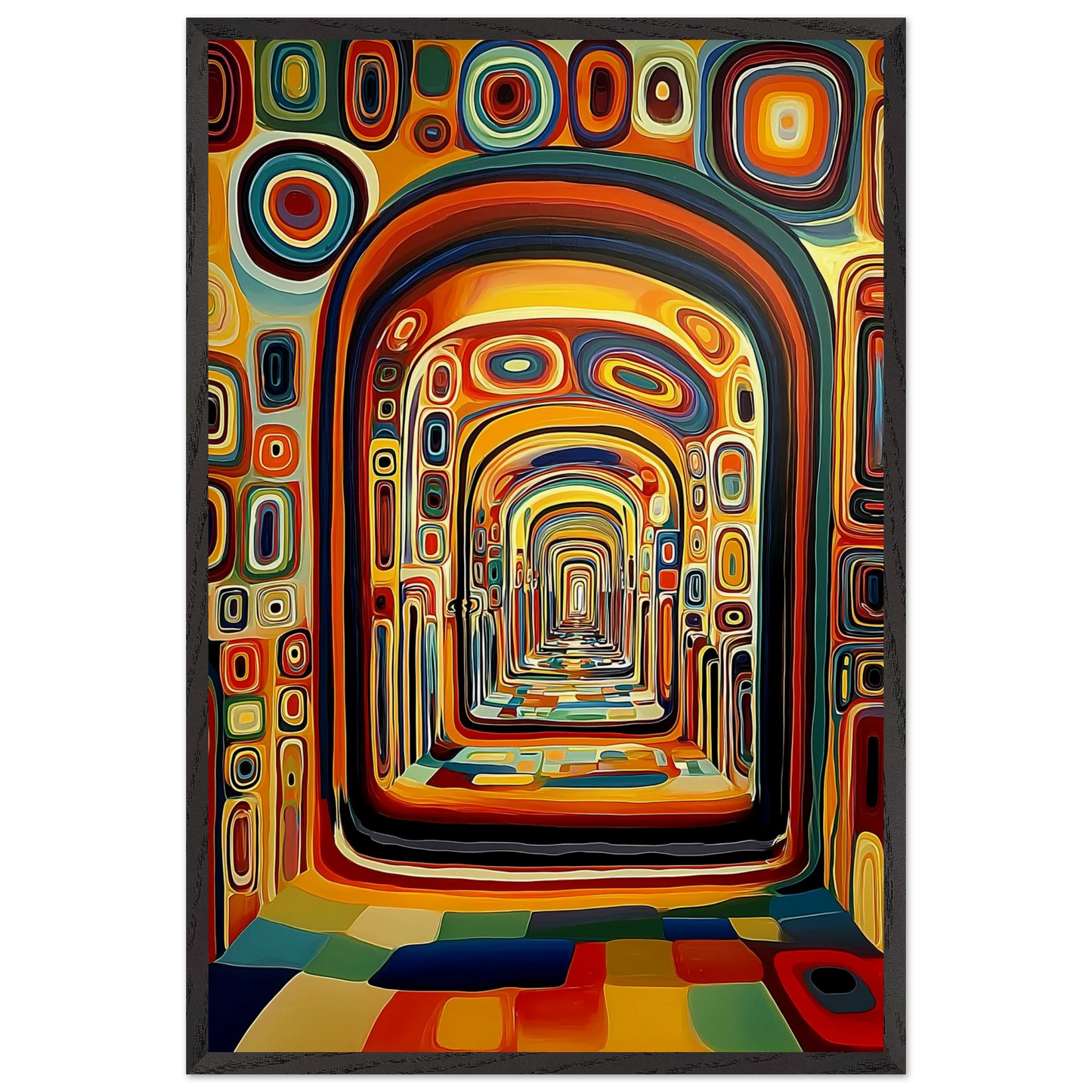 Enfilade Sans Fin — tableau encadré bois — vue 2 — art mural STNCL