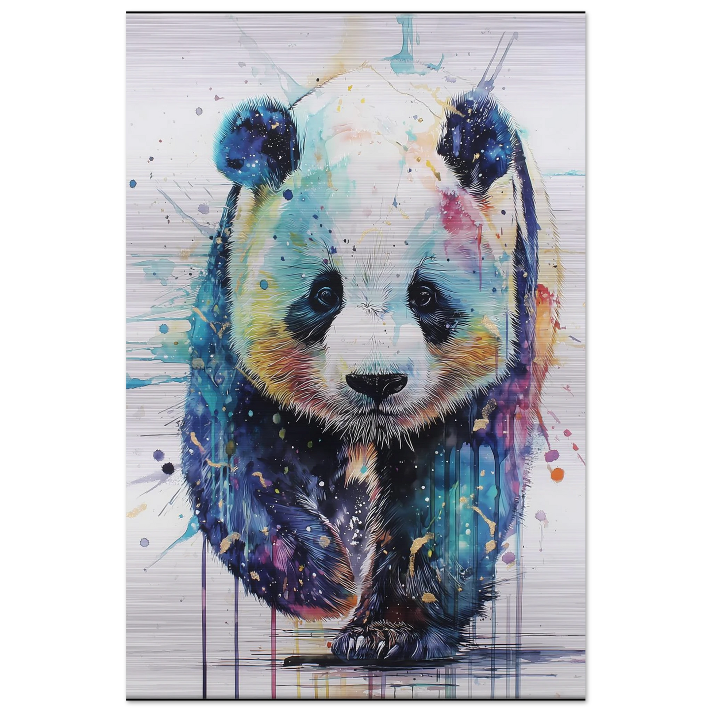 Panda Constellé — tableau aluminium — vue 3 — art mural STNCL