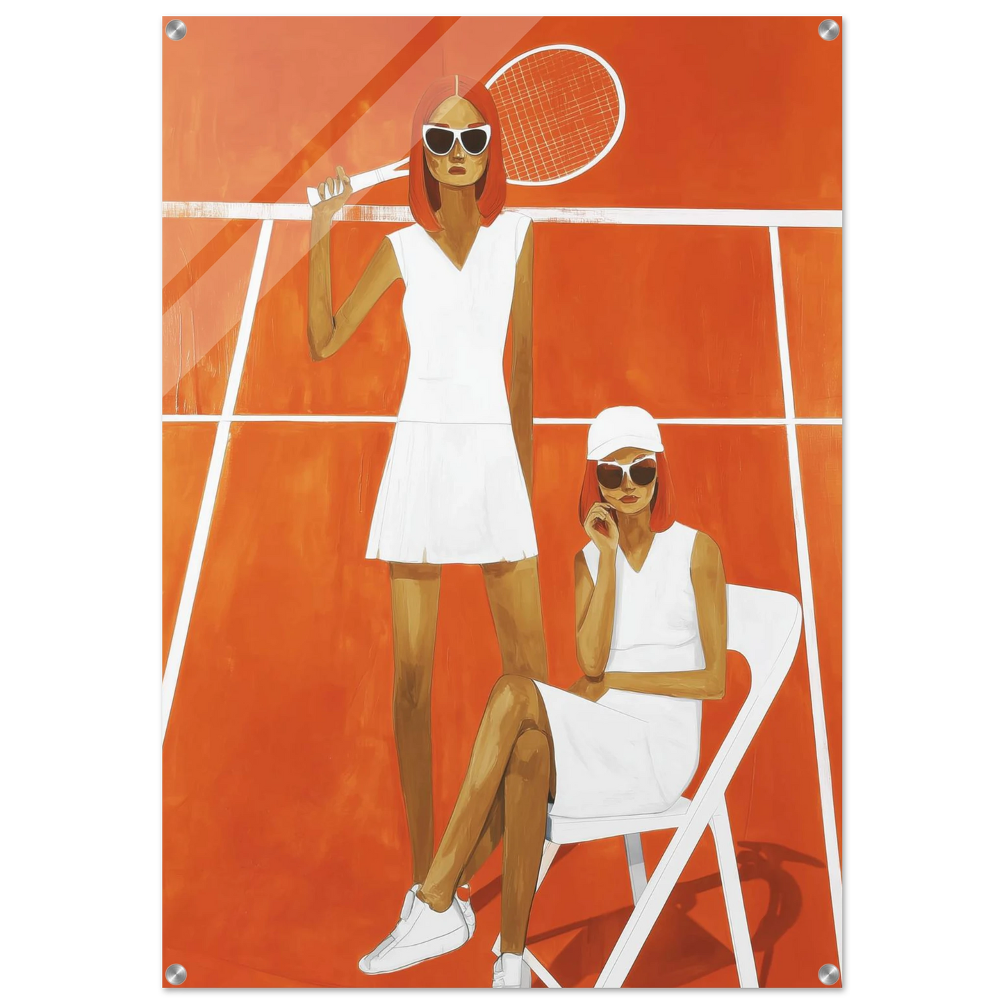 Duo sur Court Orange — tableau plexiglas — art mural STNCL