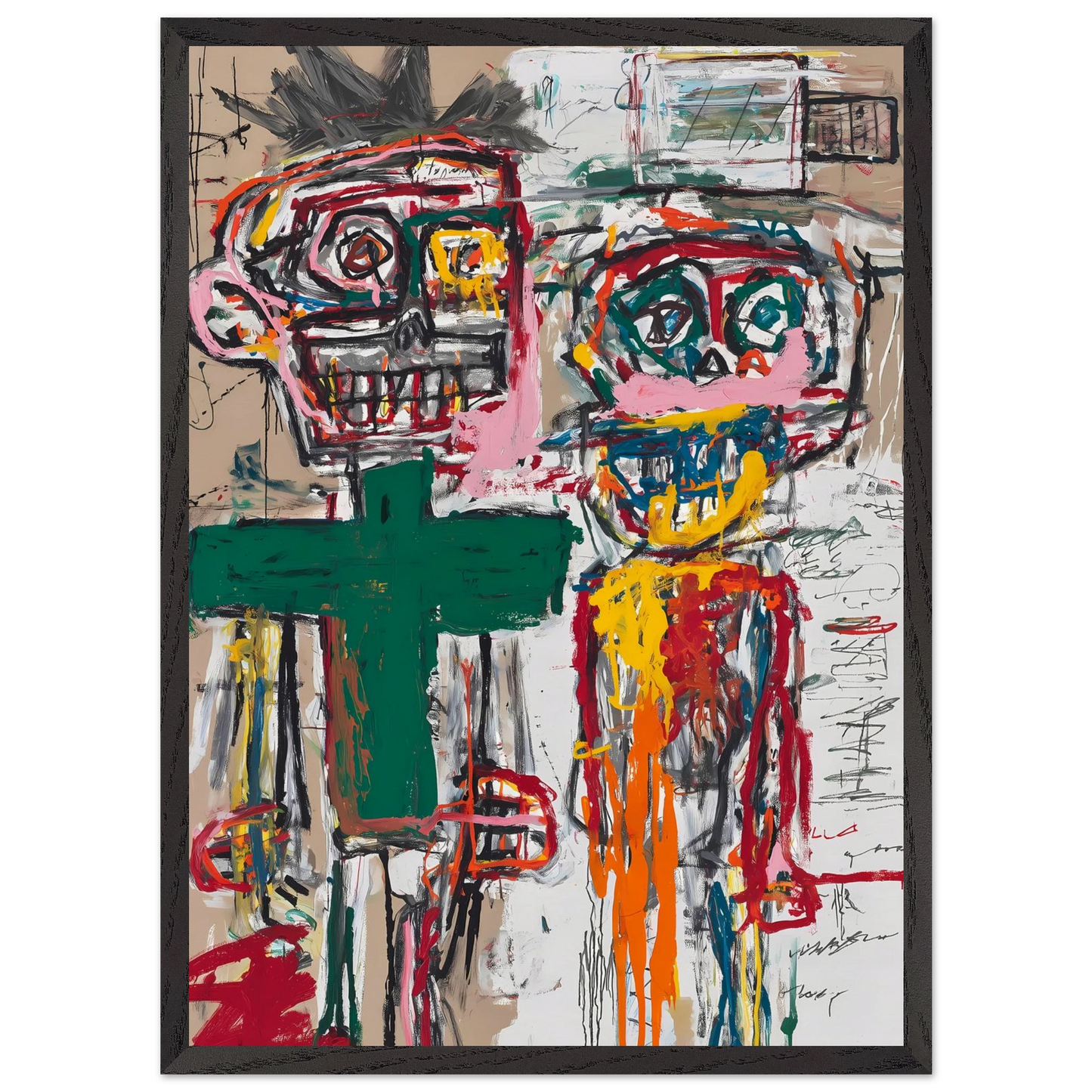 Deux Totems — tableau encadre bois — vue 10 — art mural STNCL
