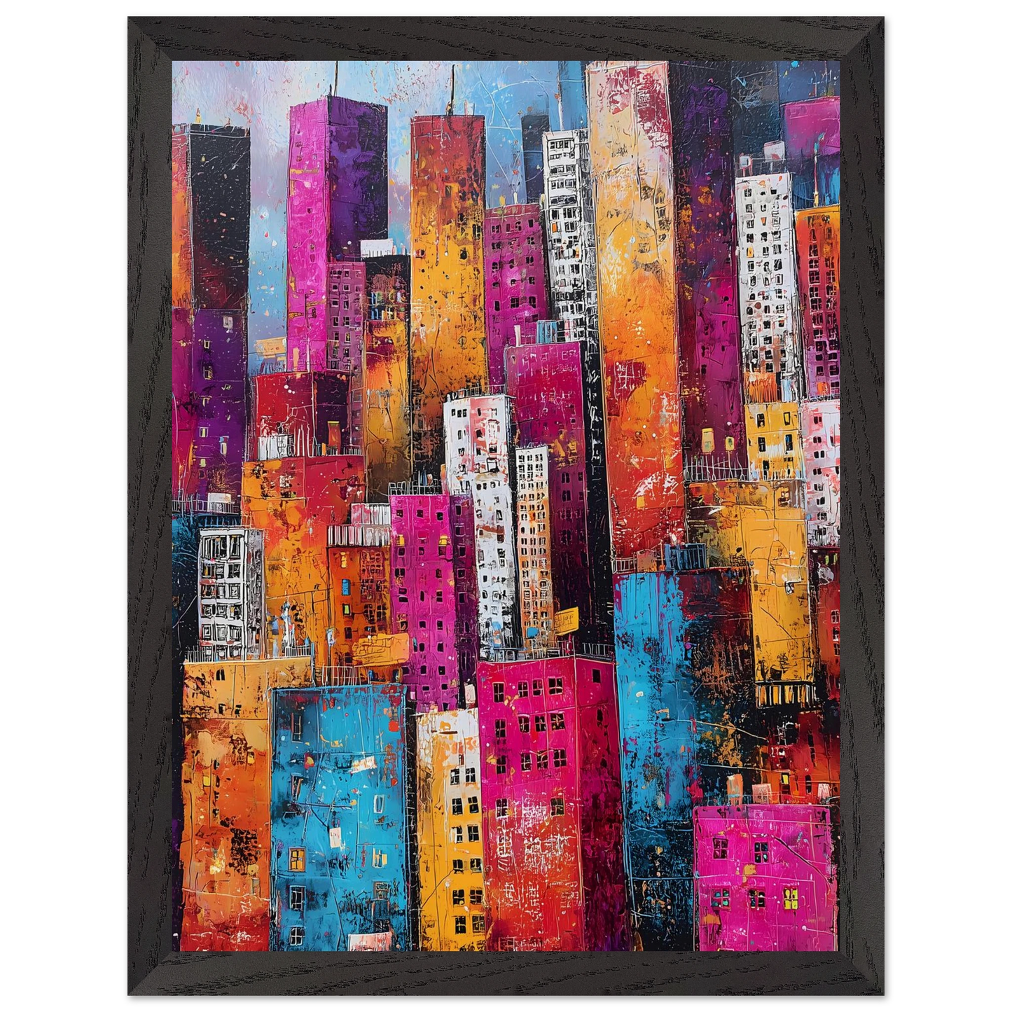 Empilement — tableau encadré bois — vue 4 — art mural STNCL