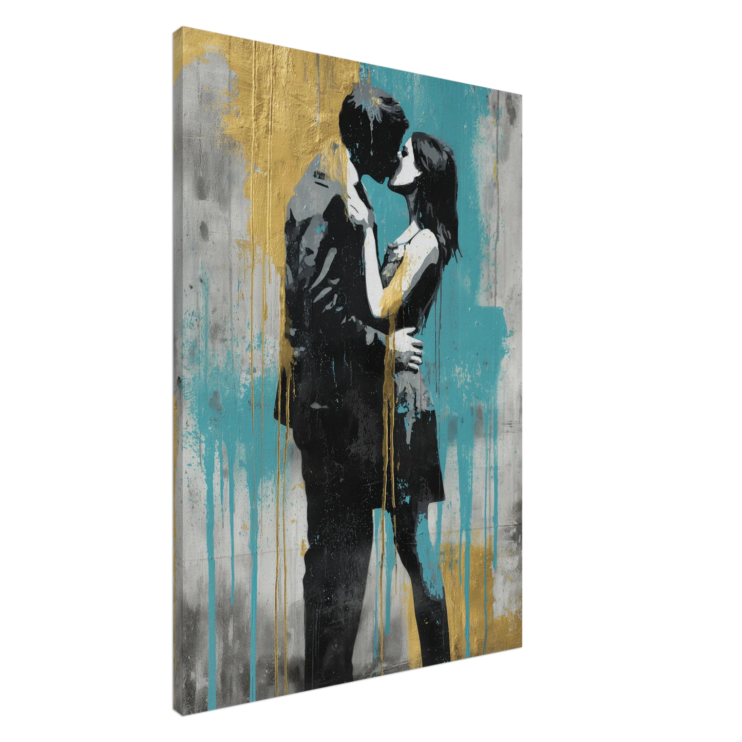 Baiser Sous La Pluie — tableau sur toile — art mural STNCL