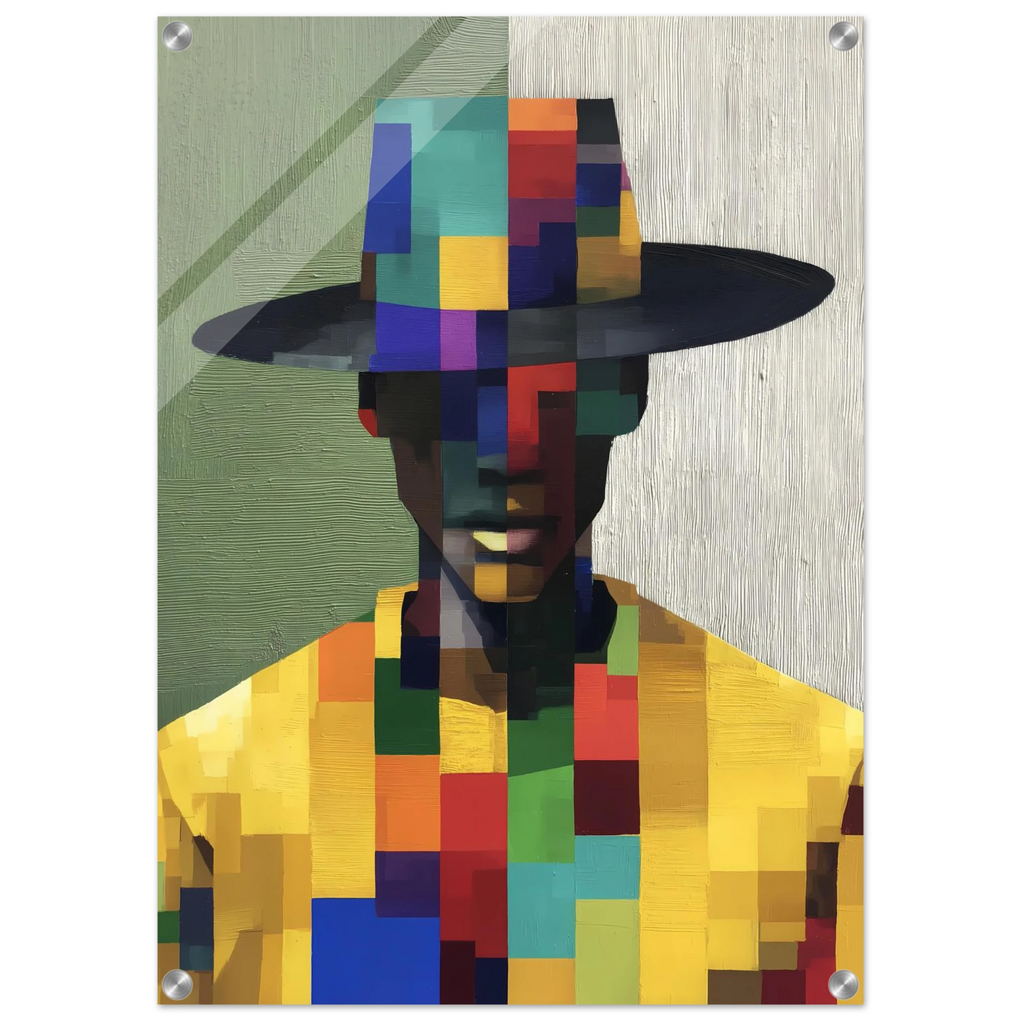 Portrait en Mosaïque — tableau plexiglas — vue 2 — art mural STNCL