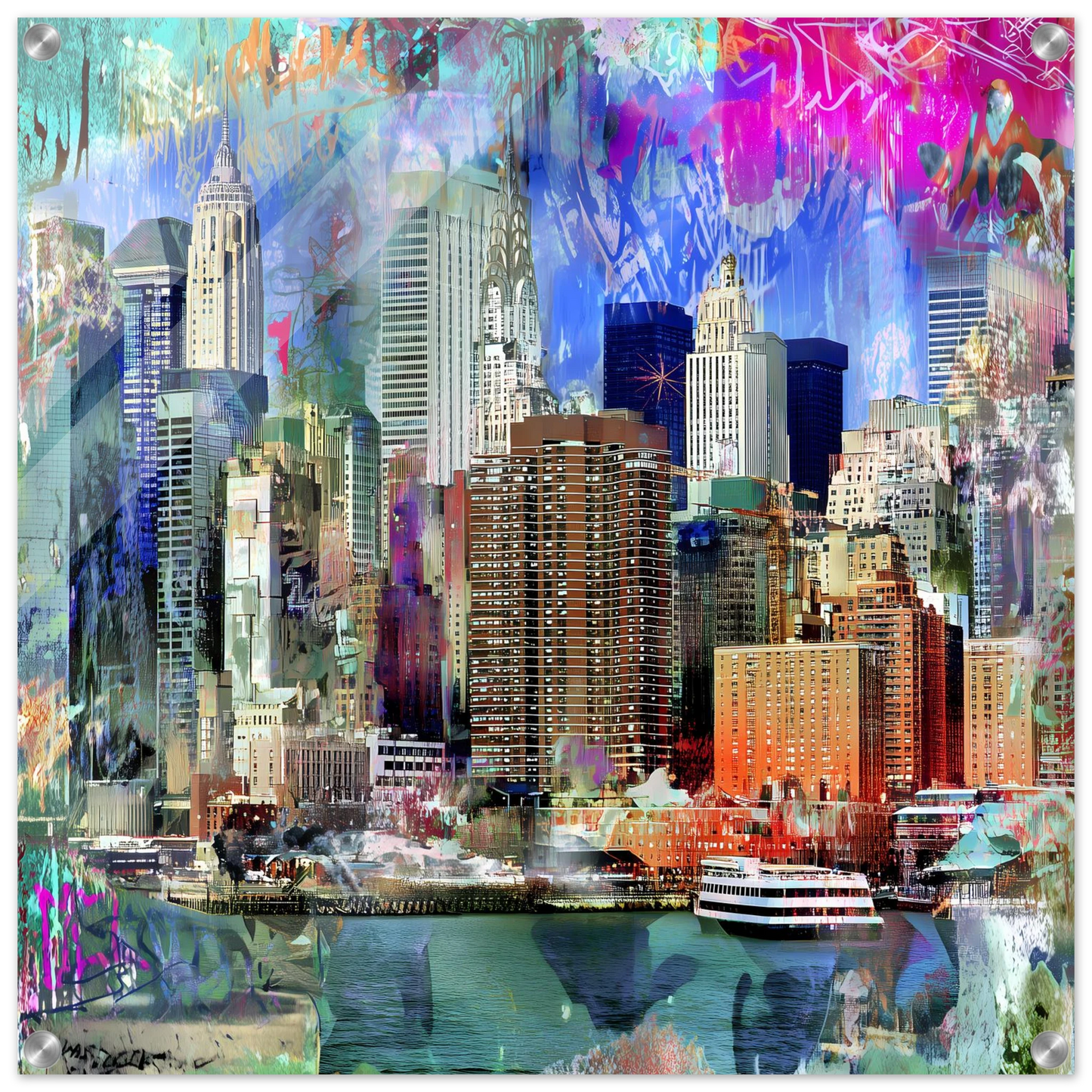 Manhattan Électrique — tableau plexiglas — art mural STNCL
