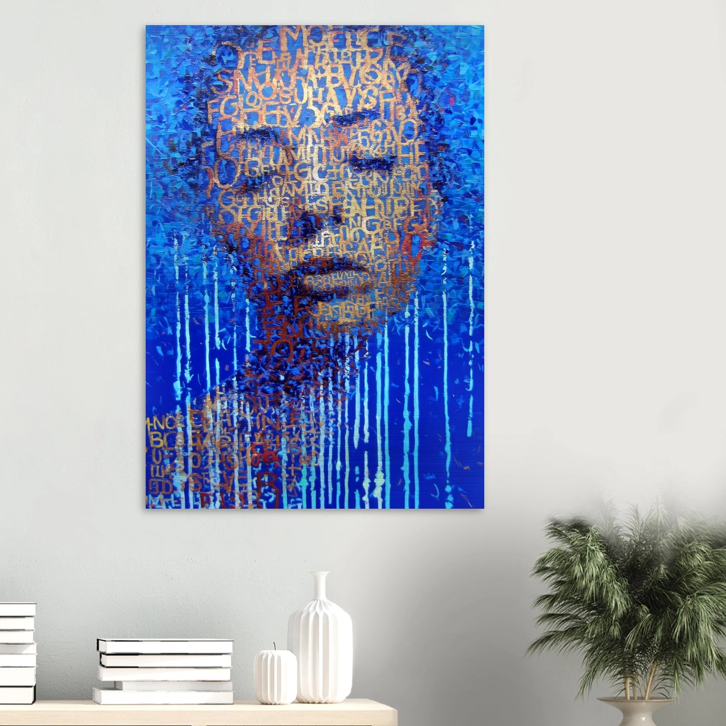 Visage de Lettres — tableau aluminium — vue 6 — art mural STNCL