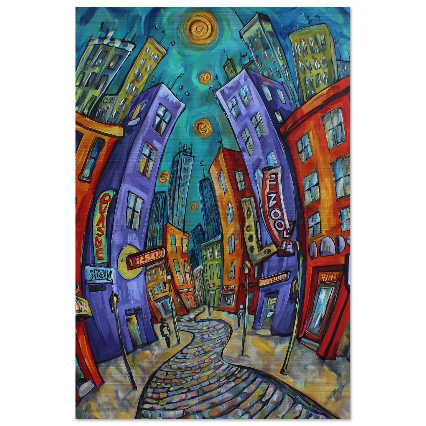 Ville Tourbillon — tableau aluminium — vue 3 — art mural STNCL