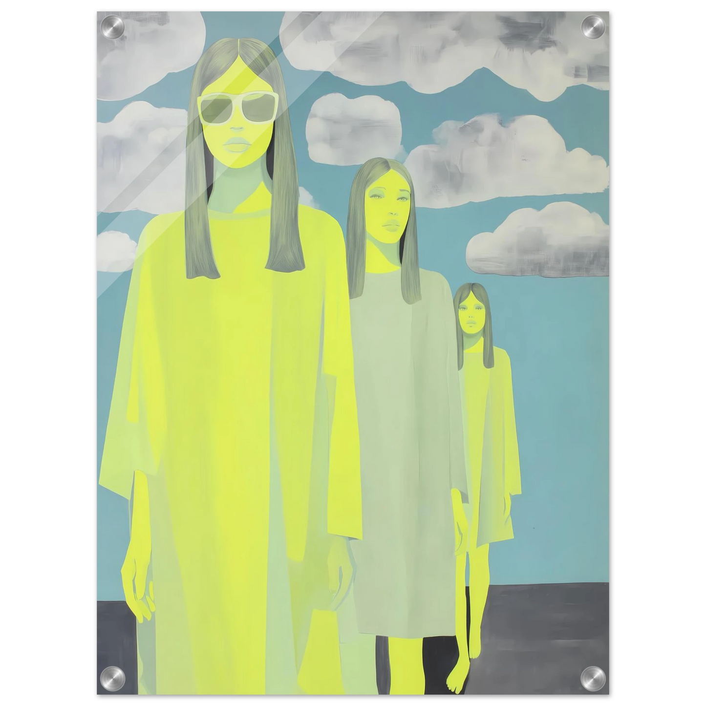Les Trois Silhouettes — tableau plexiglas — vue 4 — art mural STNCL