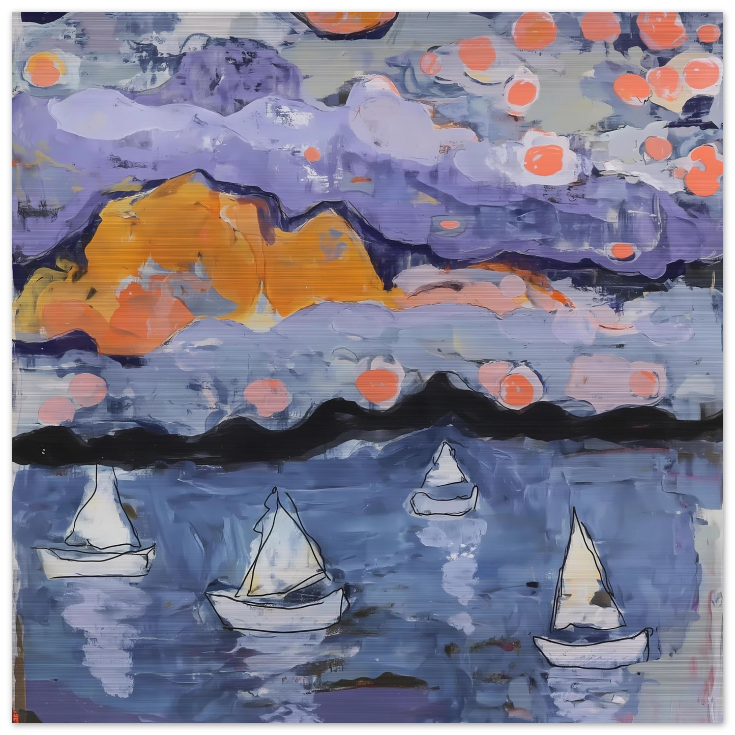 Voiles dans la Baie — tableau aluminium — art mural STNCL