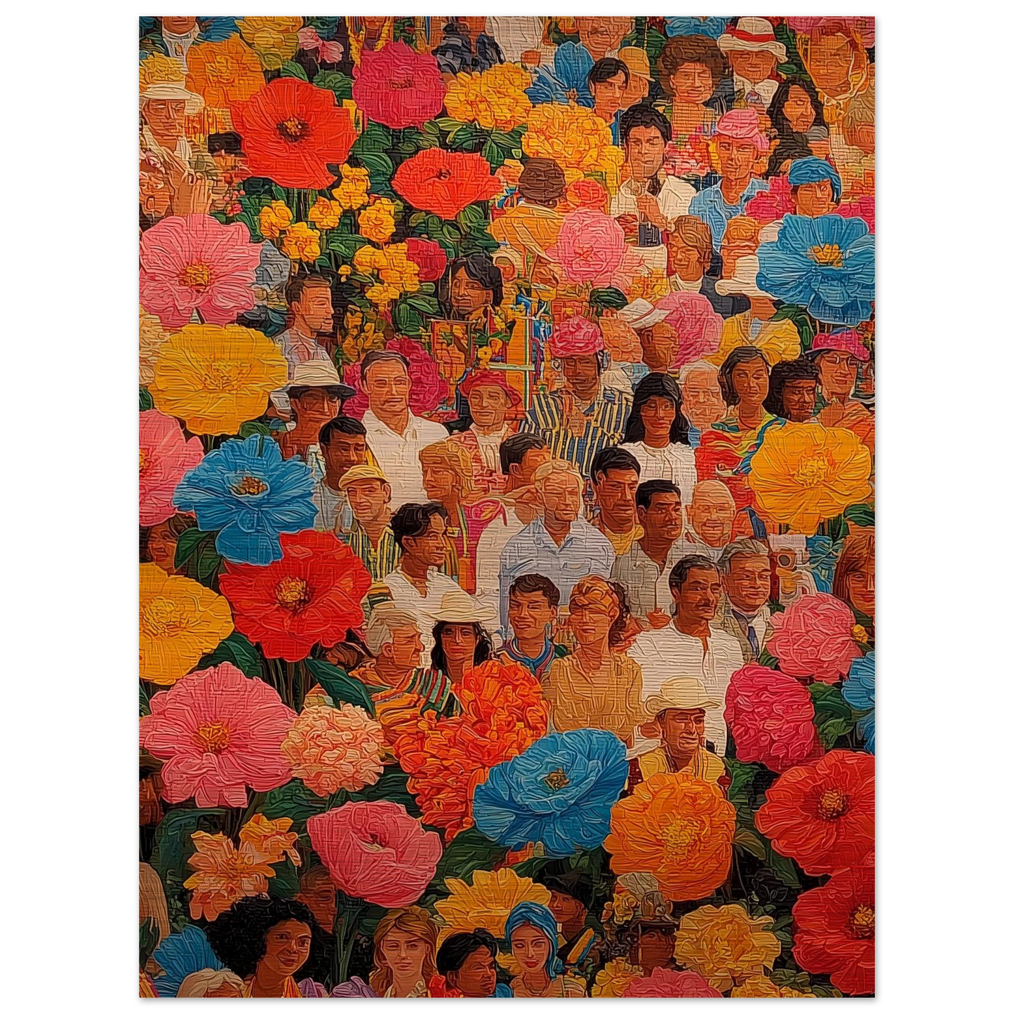 Jardin des Visages — tableau aluminium — vue 5 — art mural STNCL
