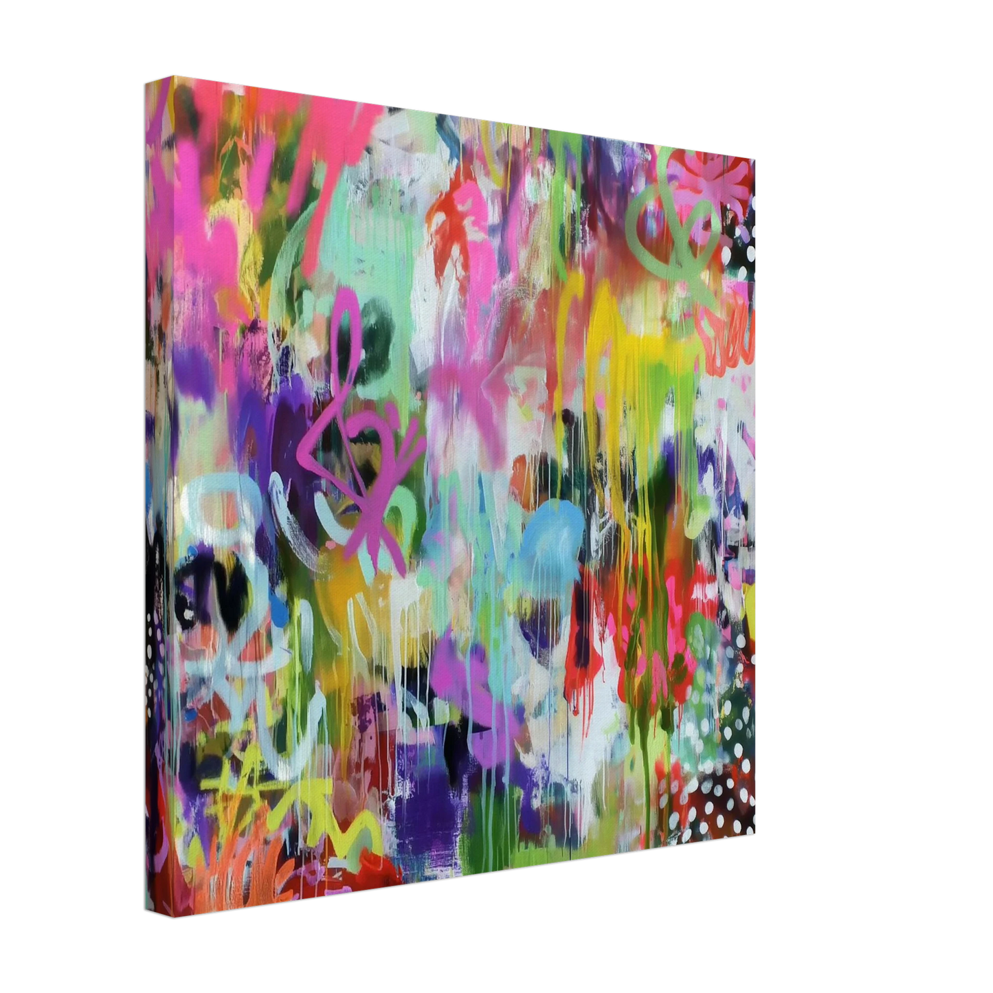 Fête sous la Pluie Néon — tableau sur toile — vue 3 — art mural STNCL