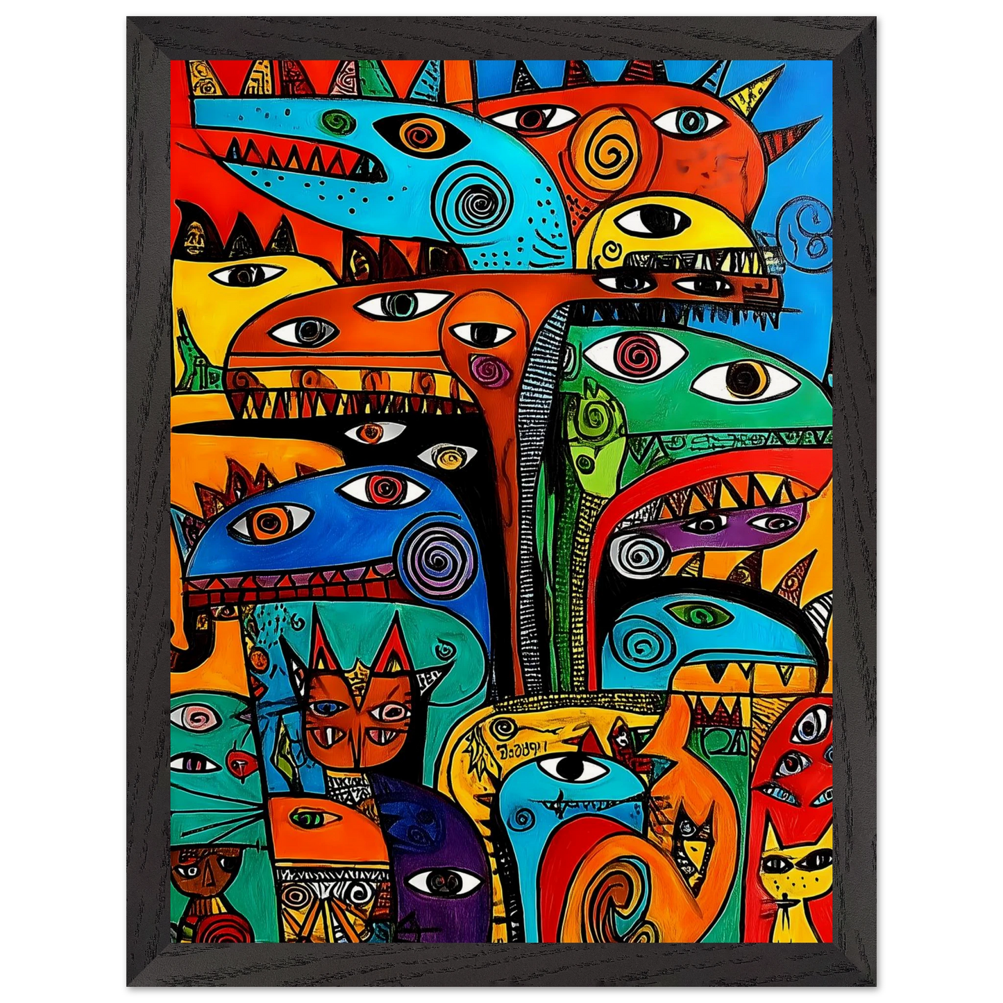 La Tribu — tableau encadré bois — vue 4 — art mural STNCL