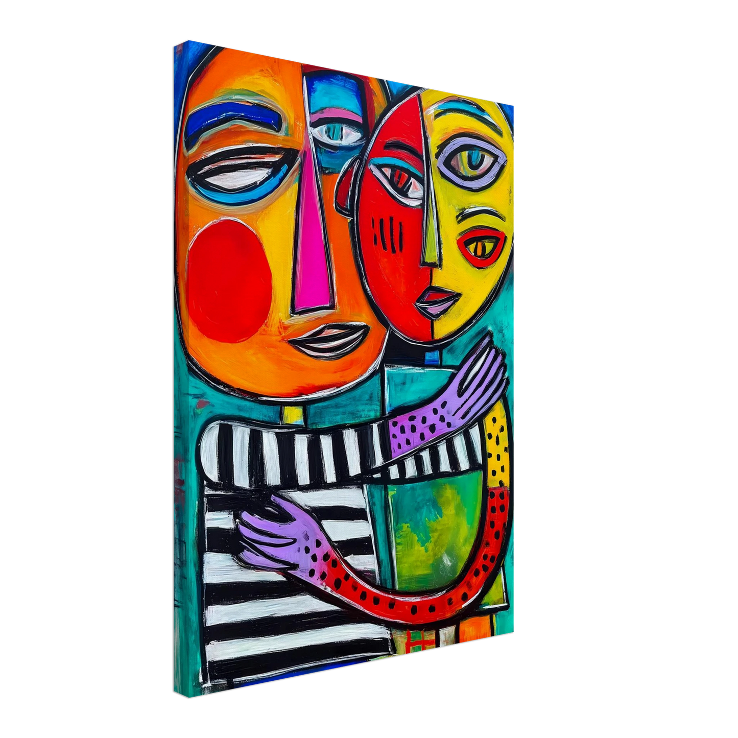 Étreinte Cubiste — tableau sur toile — vue 3 — art mural STNCL