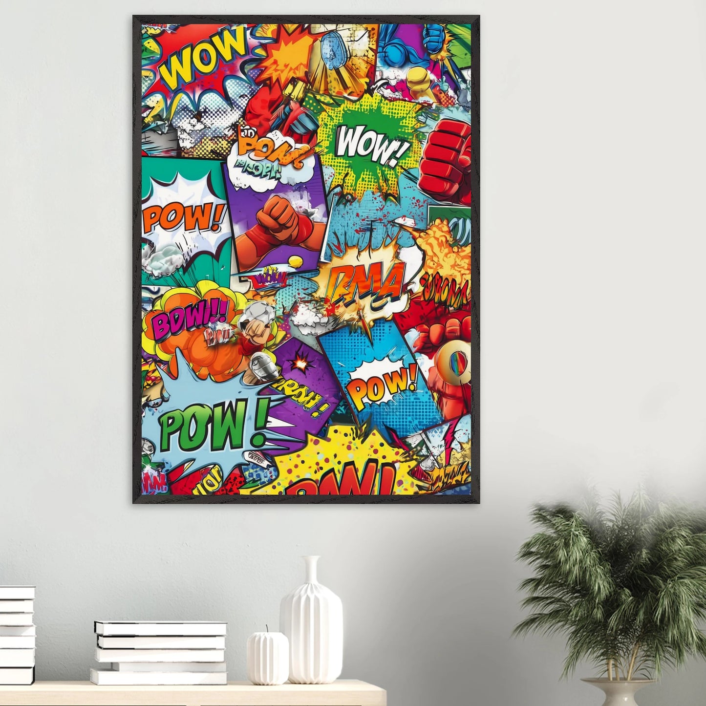 Explosion Pop Art — tableau encadre bois — vue 16 — art mural STNCL