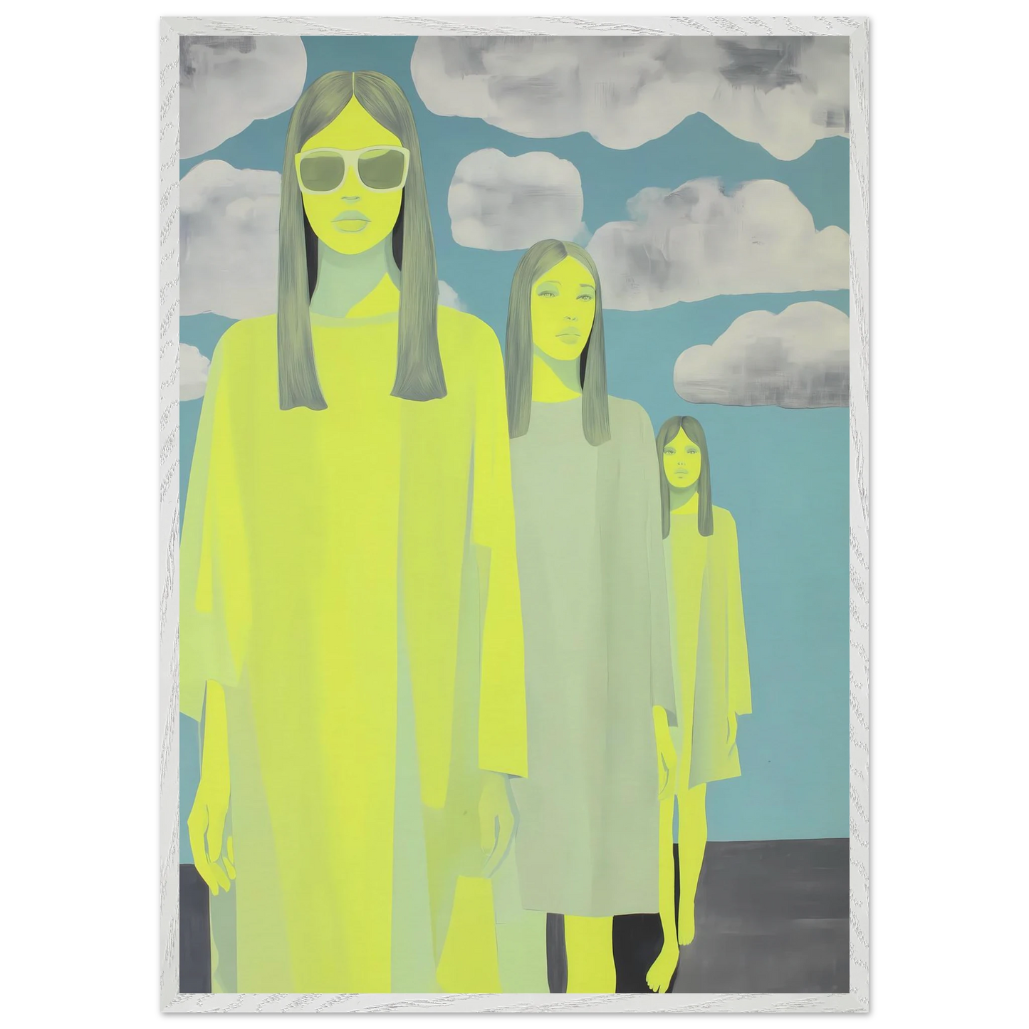 Les Trois Silhouettes — tableau encadré bois — vue 5 — art mural STNCL