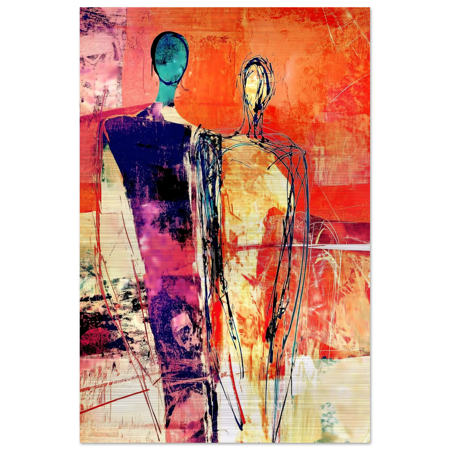 Deux Présences — tableau aluminium — vue 3 — art mural STNCL