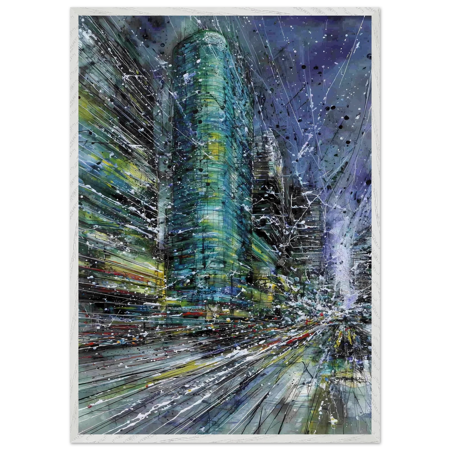 Vertige de la Cité — tableau encadré bois — vue 5 — art mural STNCL