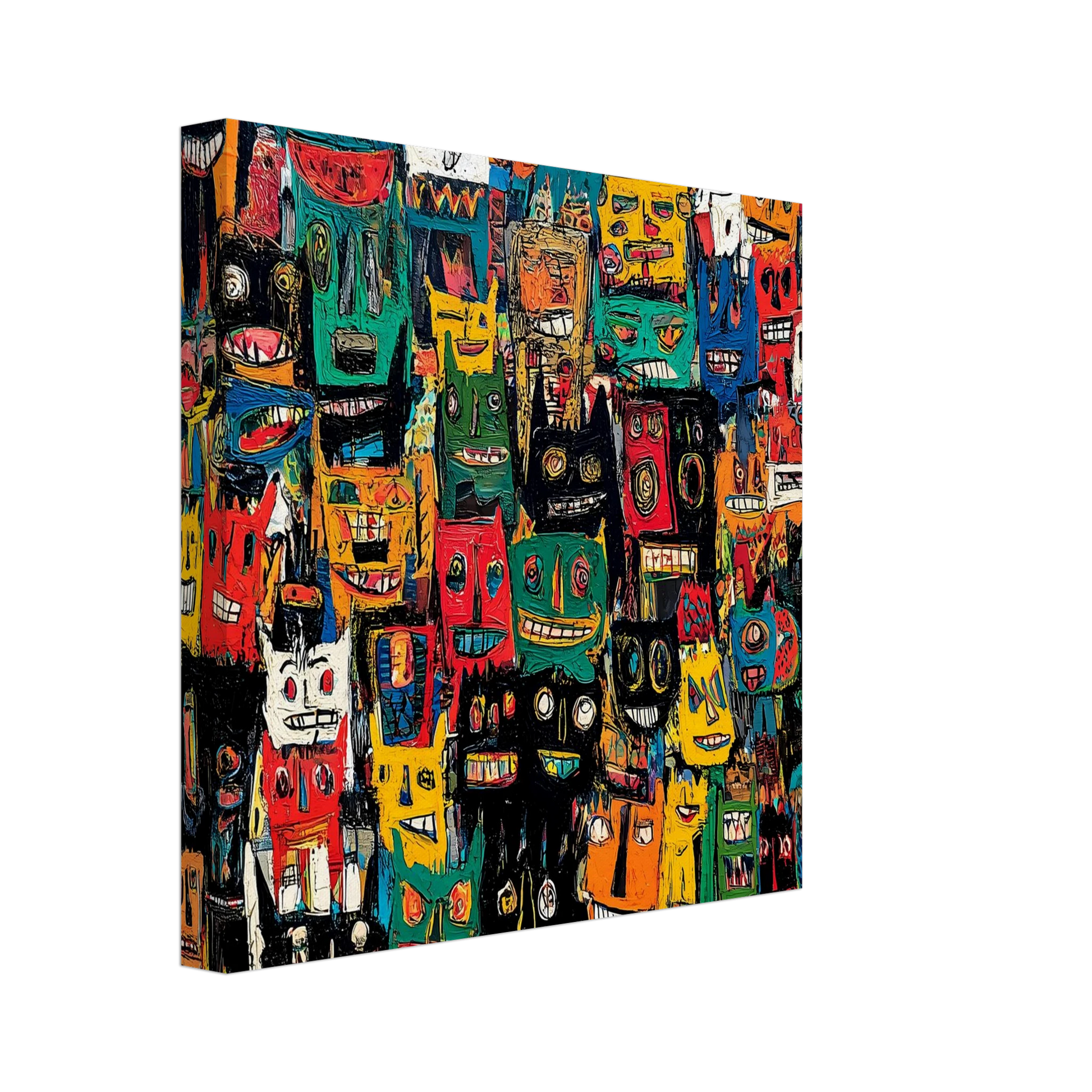 Assemblée de Masques — tableau sur toile — vue 2 — art mural STNCL